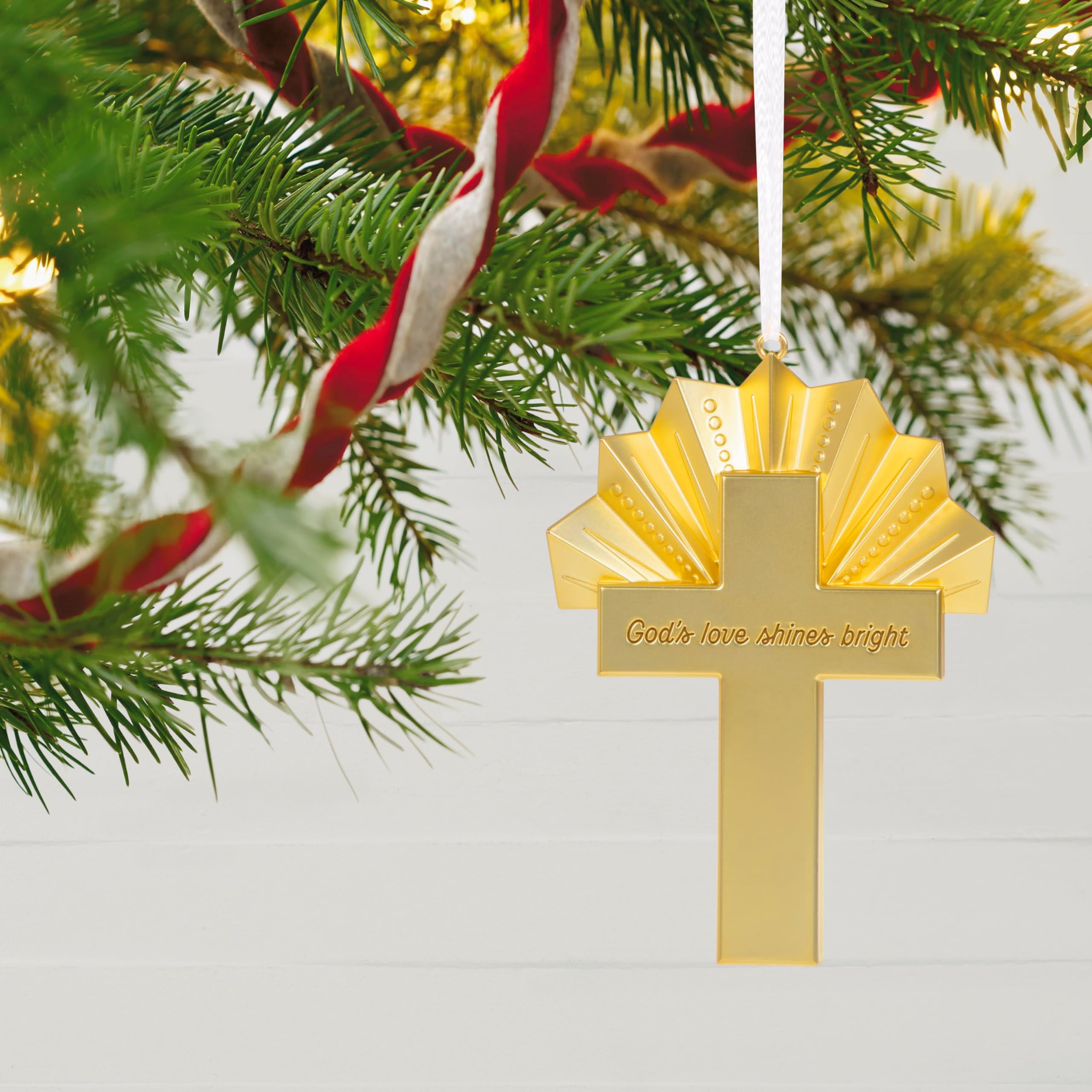 Hallmark Keepsake Christmas Ornament 2024, God's Love Shines Bright, Metal, Religious Gift