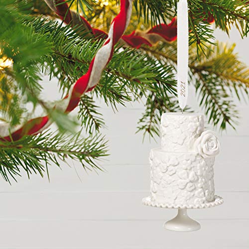 Hallmark Keepsake Christmas Ornament 2021 Year-Dated, We Do Wedding Cake, Porcelain