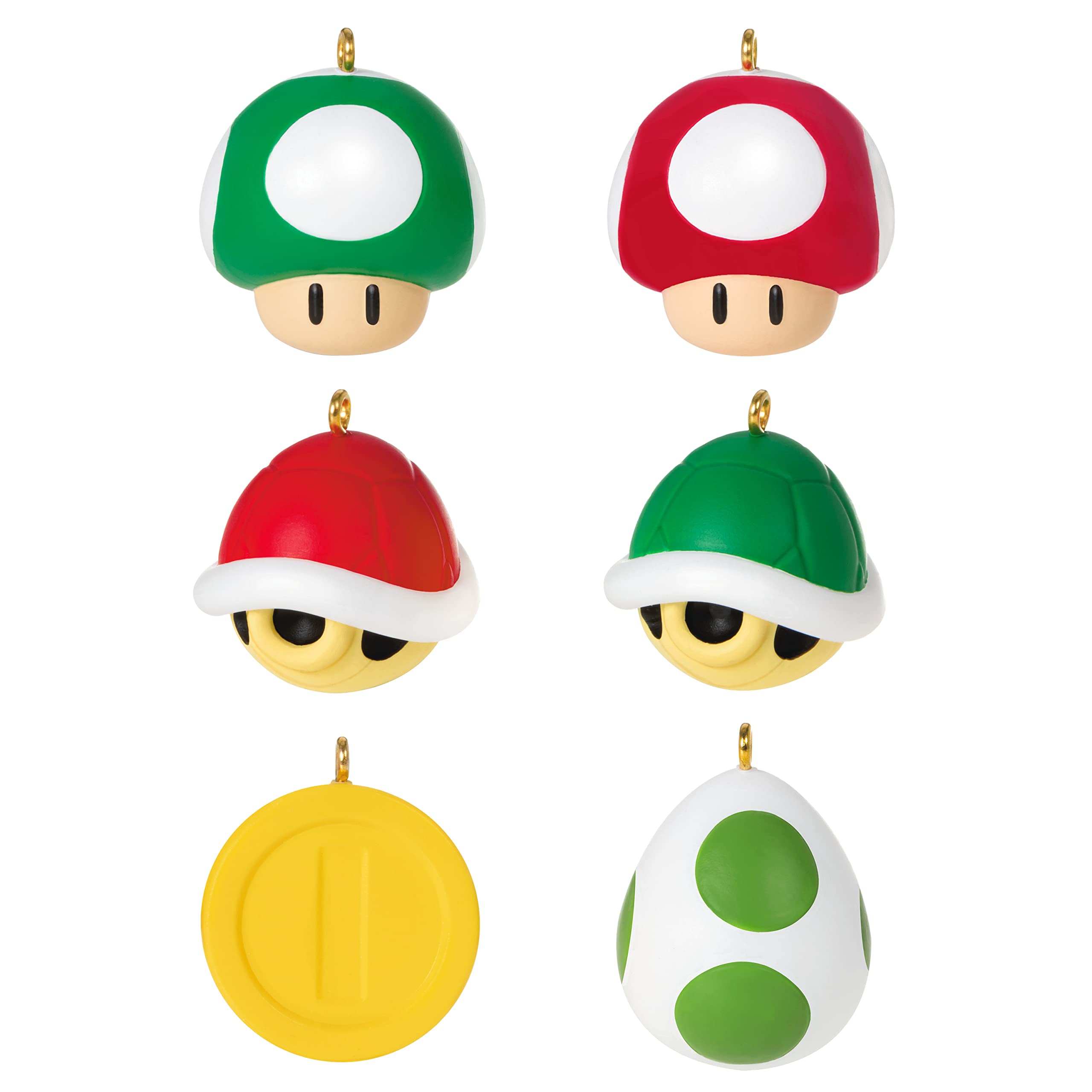 Hallmark Keepsake Miniature Christmas Ornament,Plastic, 2022, Nintendo Super Mario, Mini Set of 6
