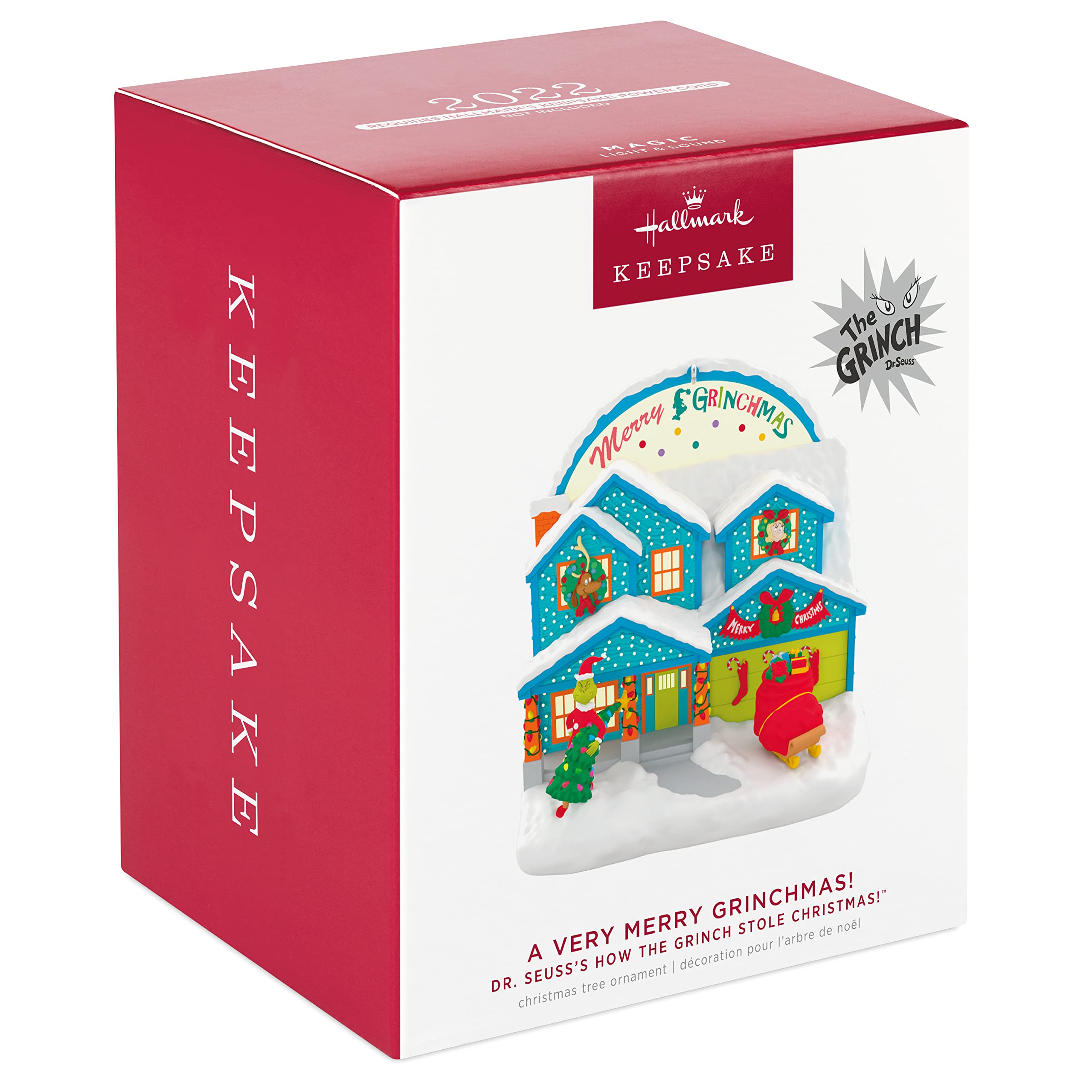 Hallmark Keepsake Christmas Ornament 2022, Dr. Seuss's How the Grinch Stole Christmas! A Very Merry Grinchmas! Music with Light