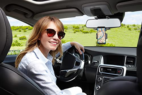 FineLife Products 360°Rotatable and Retractable Car Rearview Mirror Phone Holder Mount, Multifunctional Adjustable Universal Phone Holder, Universal Phone GPS Holder for All Smartphones