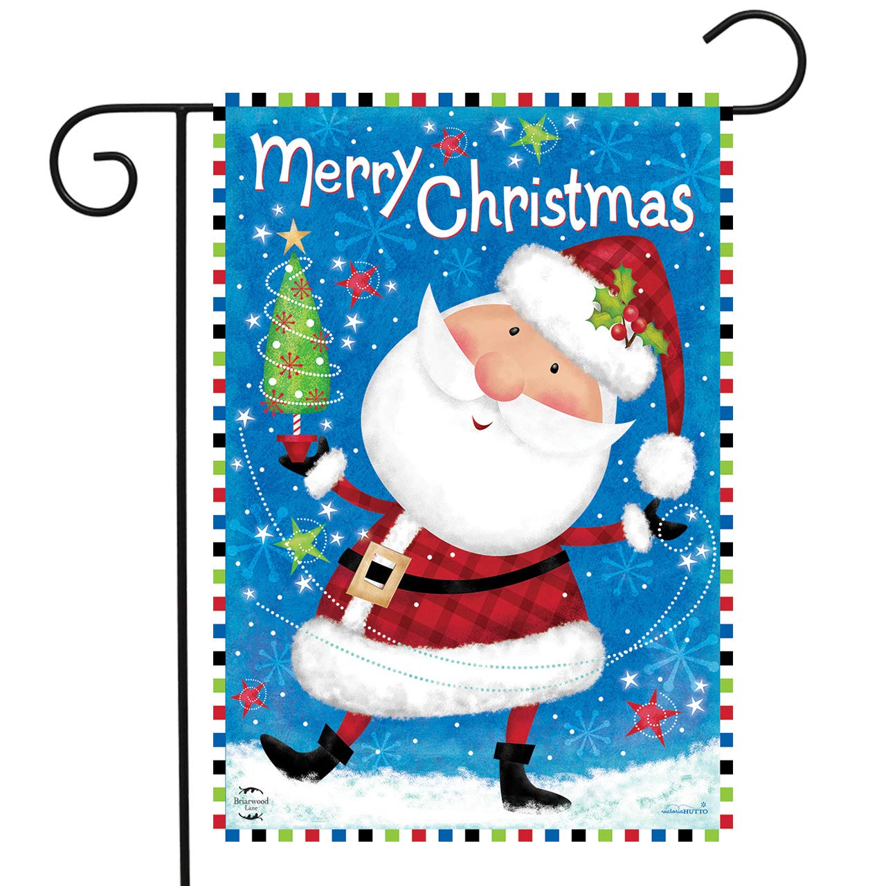 Ready For Christmas Garden Flag Santa Claus Primitive 12.5" x 18" Briarwood Lane