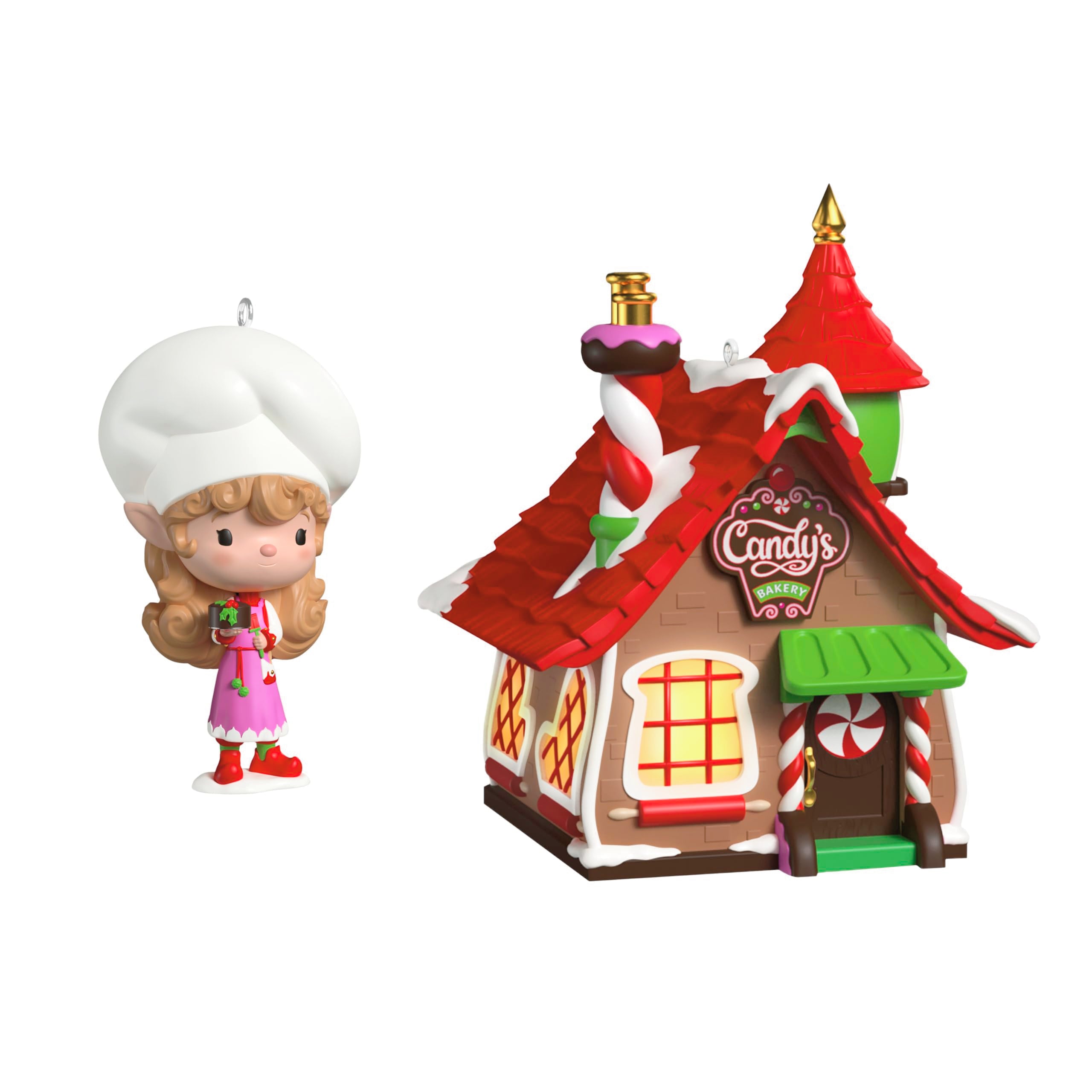 Candy's Bakery Welcome to Elfville 2025 Hallmark Keepsake Ornament, Set of Two