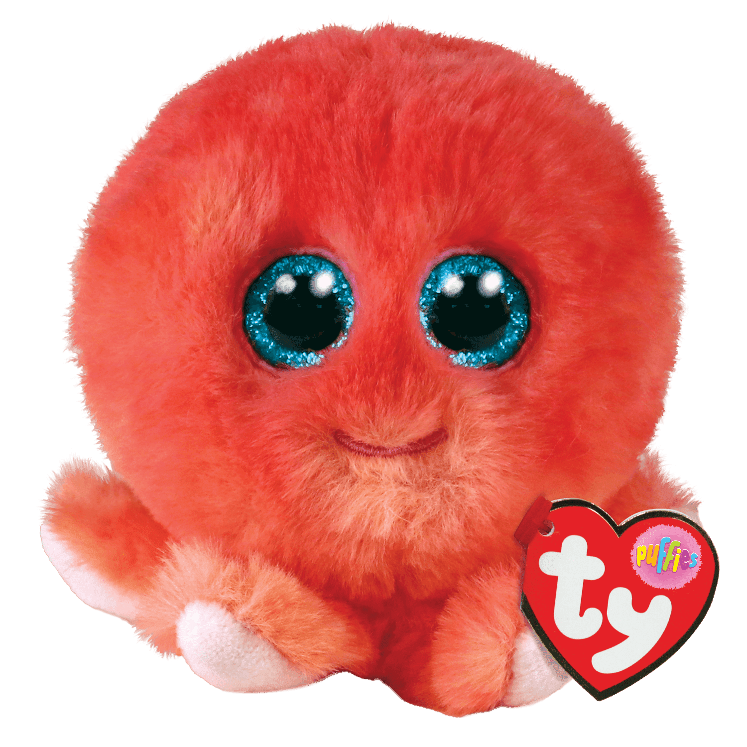 Ty Beanie Puffies / Beanie Balls Sheldon the Octopus Pink Plush