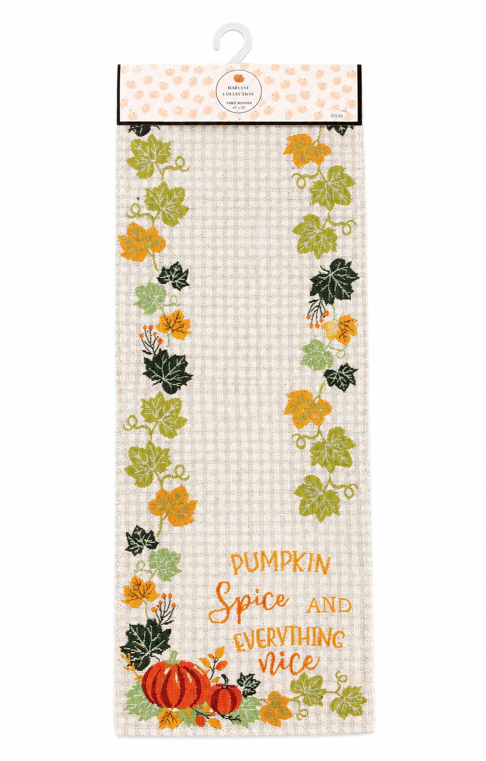 Nidico "Pumpkin Spice and Everything Nice" Tapestry Table Runner (15" x 72") – Harvest Vine Fall Dining Decor