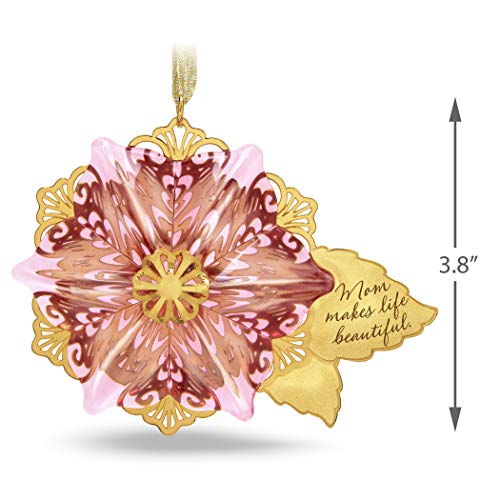 Hallmark Keepsake Christmas Ornament 2019 Gift, Glass and Metal, Beautiful Mom Flower