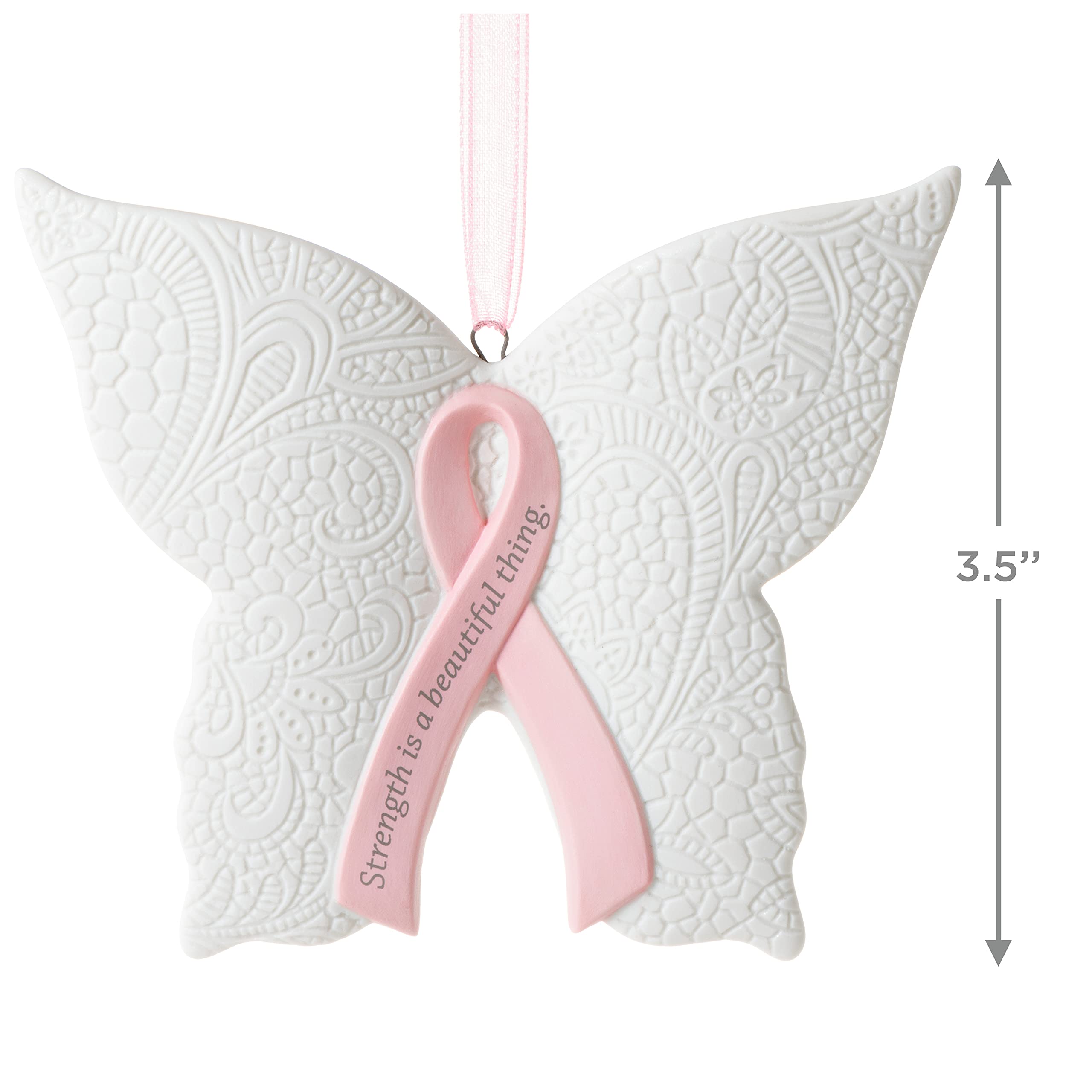 Hallmark Keepsake Christmas Ornament 2021, Strength is Beautiful Butterfly Benefiting Susan G. Komen, Porcelain