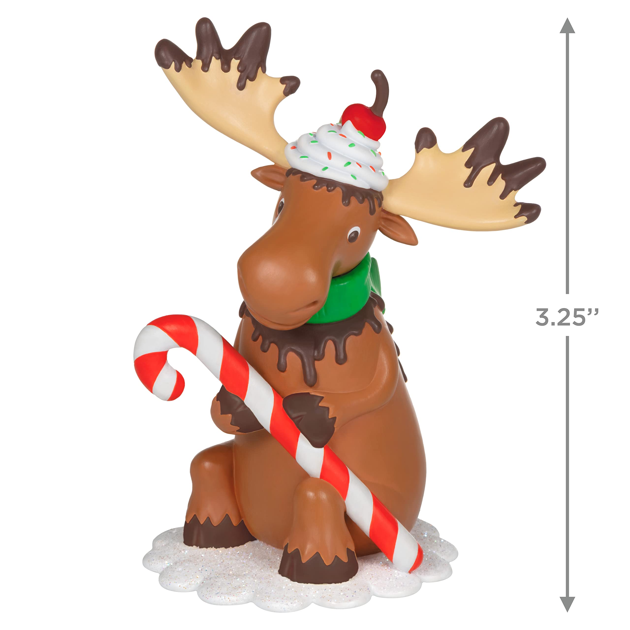 Hallmark Keepsake Christmas Ornament 2022, Chocolate Moose with Candy Cane