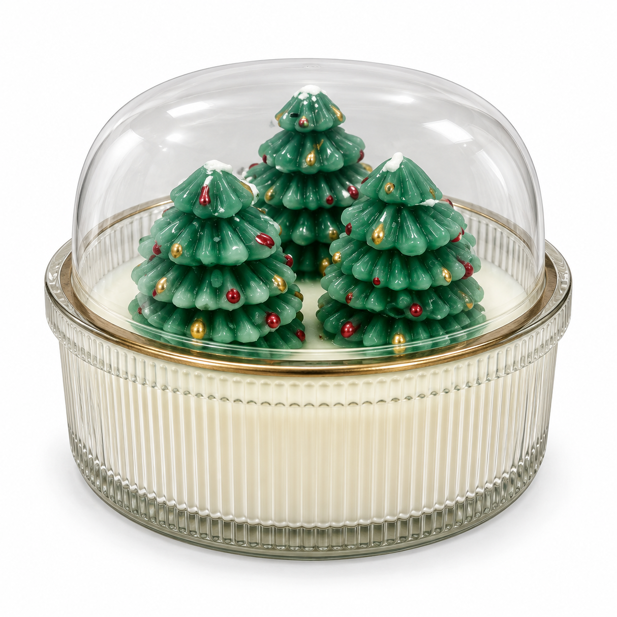 At Home by Mirabeau Christmas Tree Cloche Scented Candle Bowl Decorative Jar