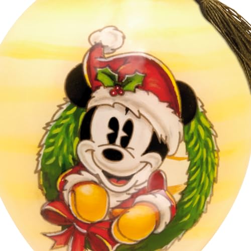 Hallmark Disney Ne'Qwa Art Mickey Mouse Christmas Ornament, Hand-Painted Glass
