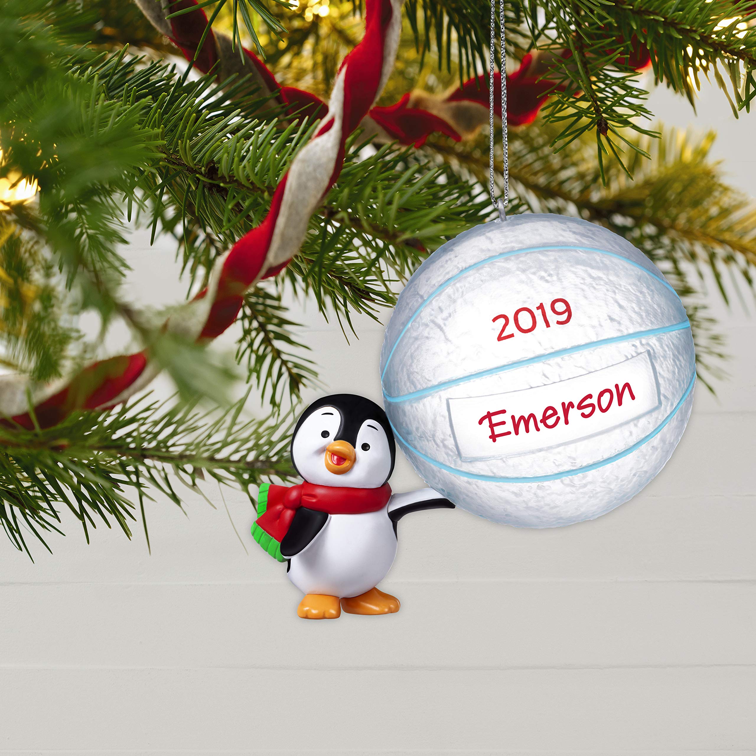 Hallmark Keepsake Christmas 2019 Year Dated Basketball Star Penguin DIY Personalized Ornament
