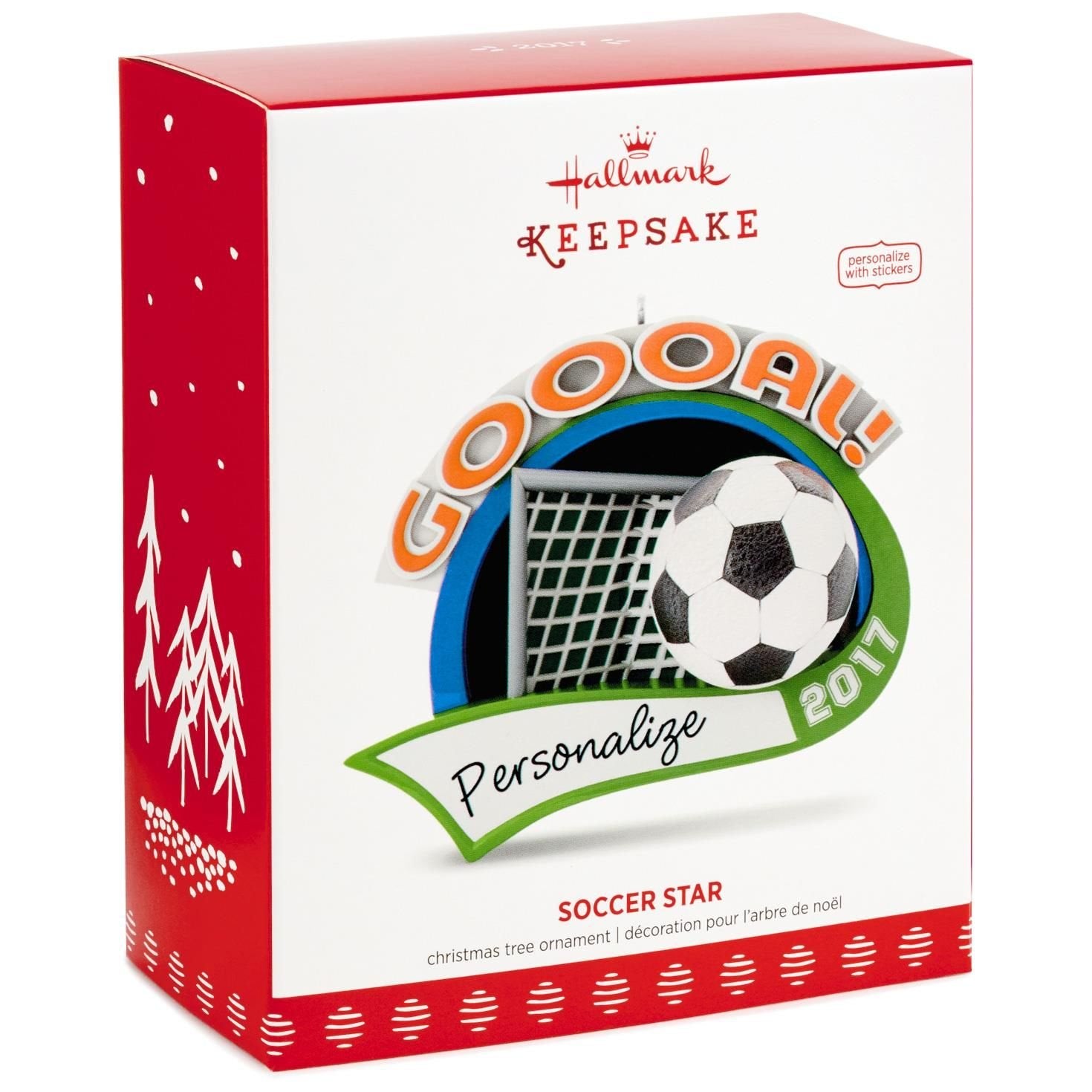 Hallmark Keepsake 2017 Soccer Star Personalization Dated Christmas Ornament