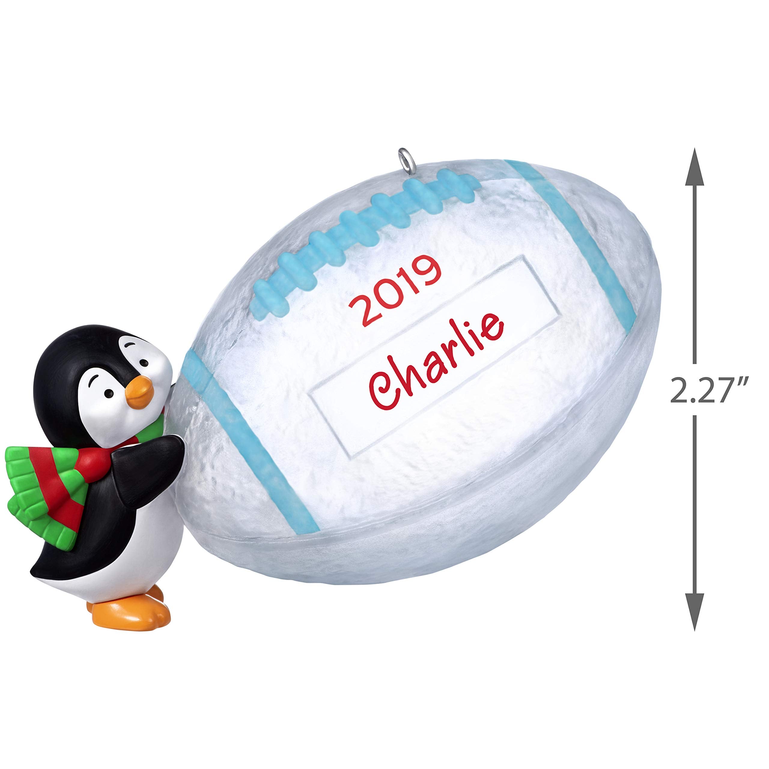 Hallmark Keepsake Christmas Ornament 2019 Year Dated, Football Star Penguin DIY Personalized Ornament