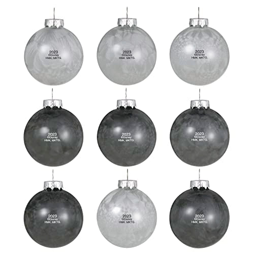 Hallmark Keepsake Christmas Ornaments 2023, Disney Tim Burton's The Nightmare Before Christmas Halloween Town, Glass Ornament, Set of 9, Gifts for Disney Fans