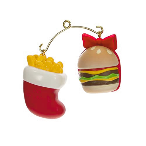 Hallmark Keepsake Miniature Christmas Ornaments 2023, A Perfect Pairing Cheeseburger and French Fries, Mini Set of 2