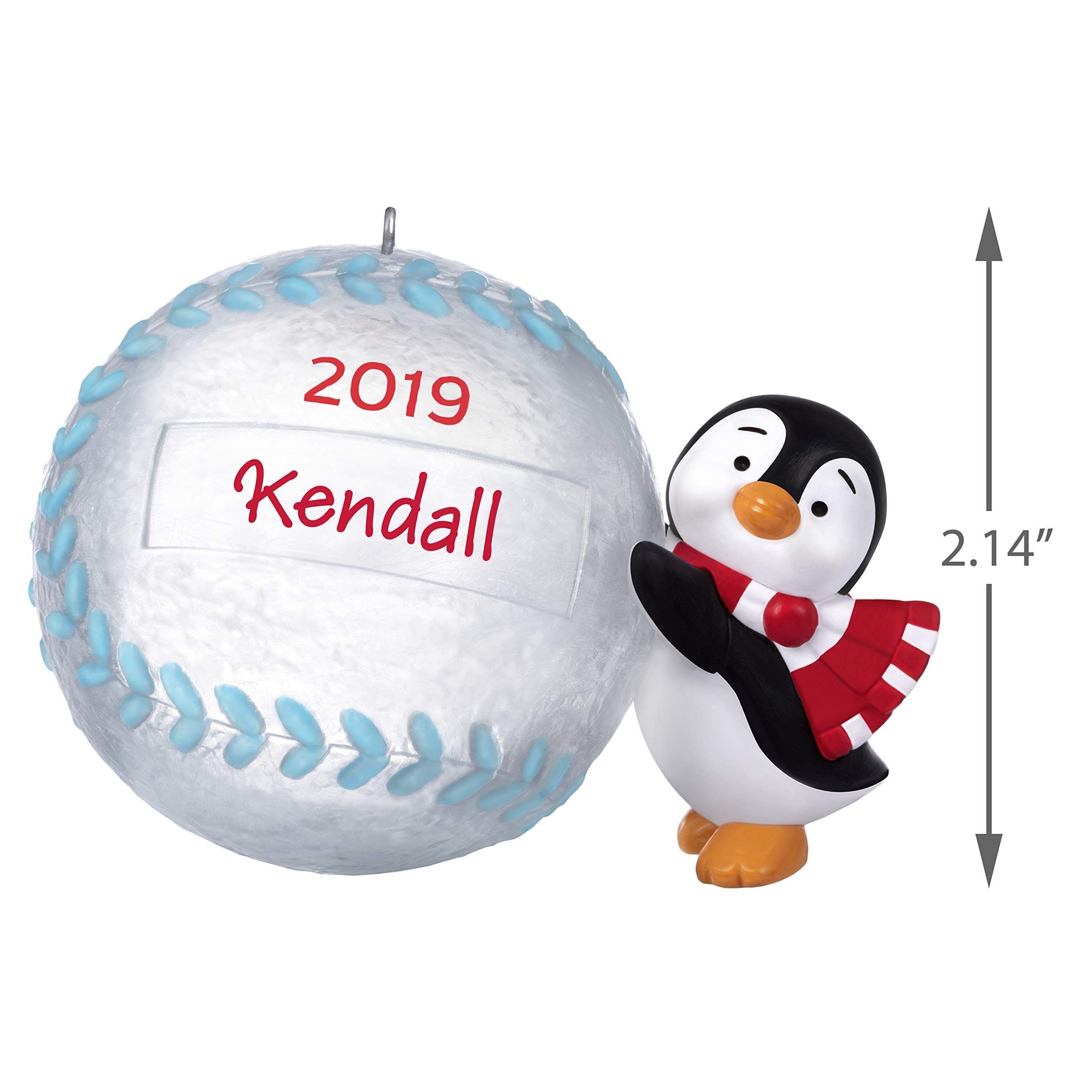 Hallmark Keepsake Christmas 2019 Year Dated Baseball Star Penguin DIY Personalized Ornament,