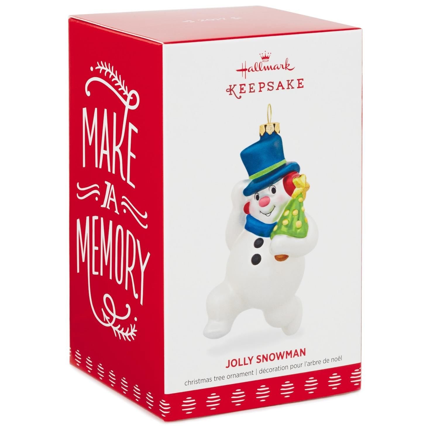 Hallmark Keepsake 2017 Jolly Snowman Premium Blown Glass Christmas Ornament