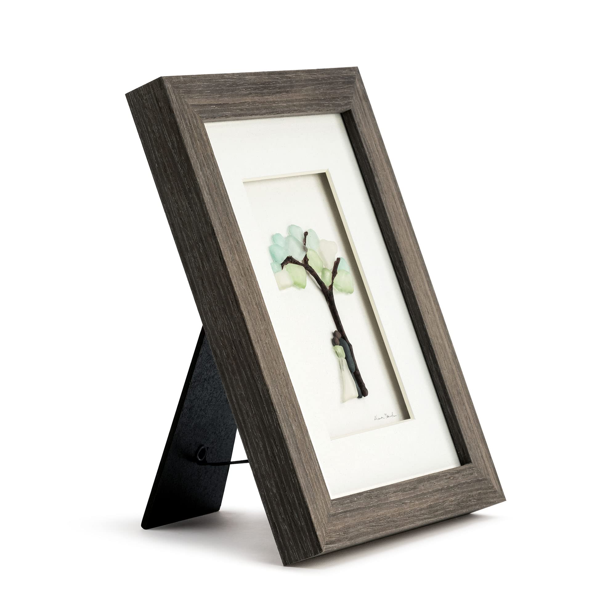 DEMDACO Sharon Nowlan Your Arms Green and White 6 x 6 Inch Stone and Glass Framed Tabletop or Wall Art