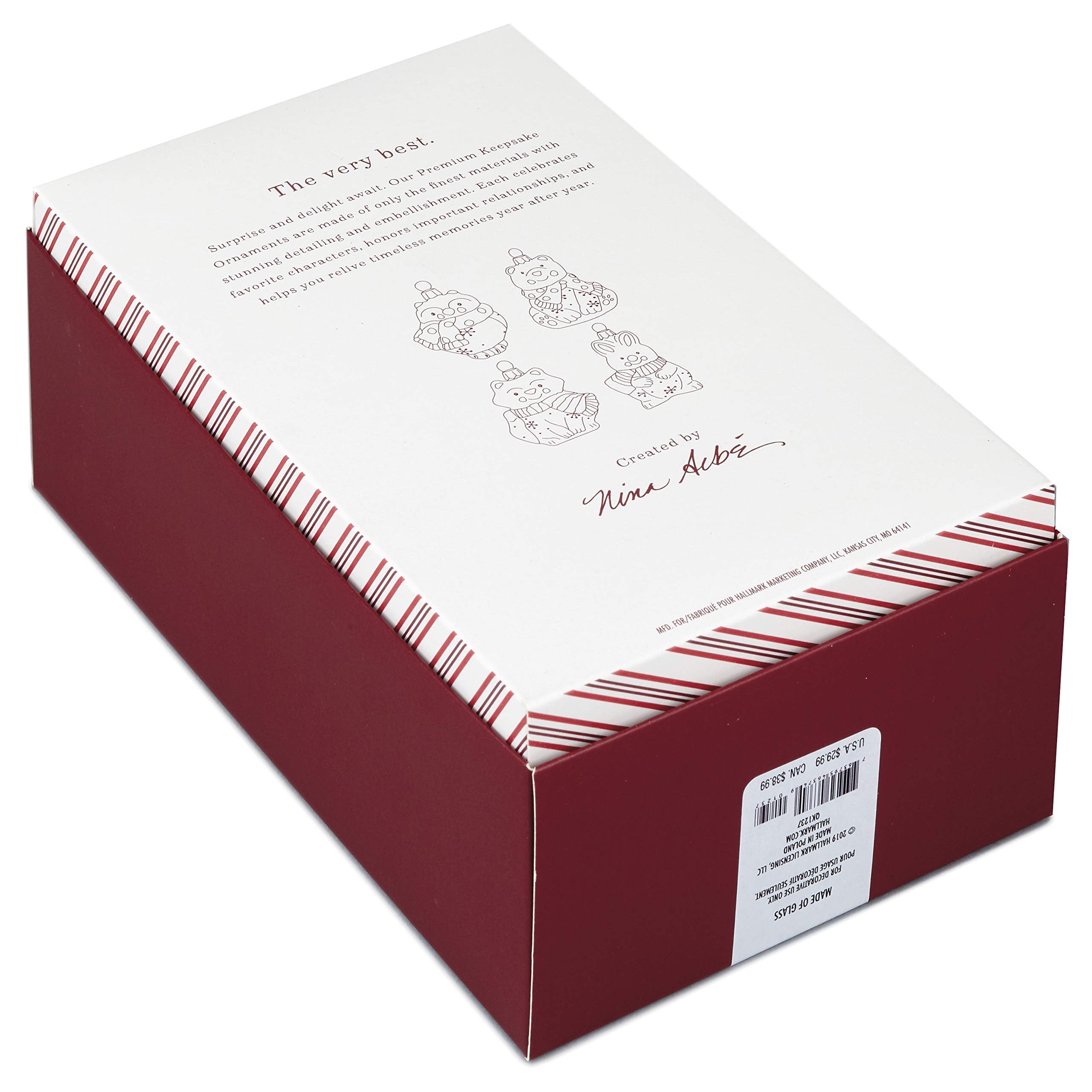 Hallmark Keepsake Mini Christmas Ornaments 2019 Year Dated, Arctic Friends Animals Miniature Blown Glass Ornament, Set of 4