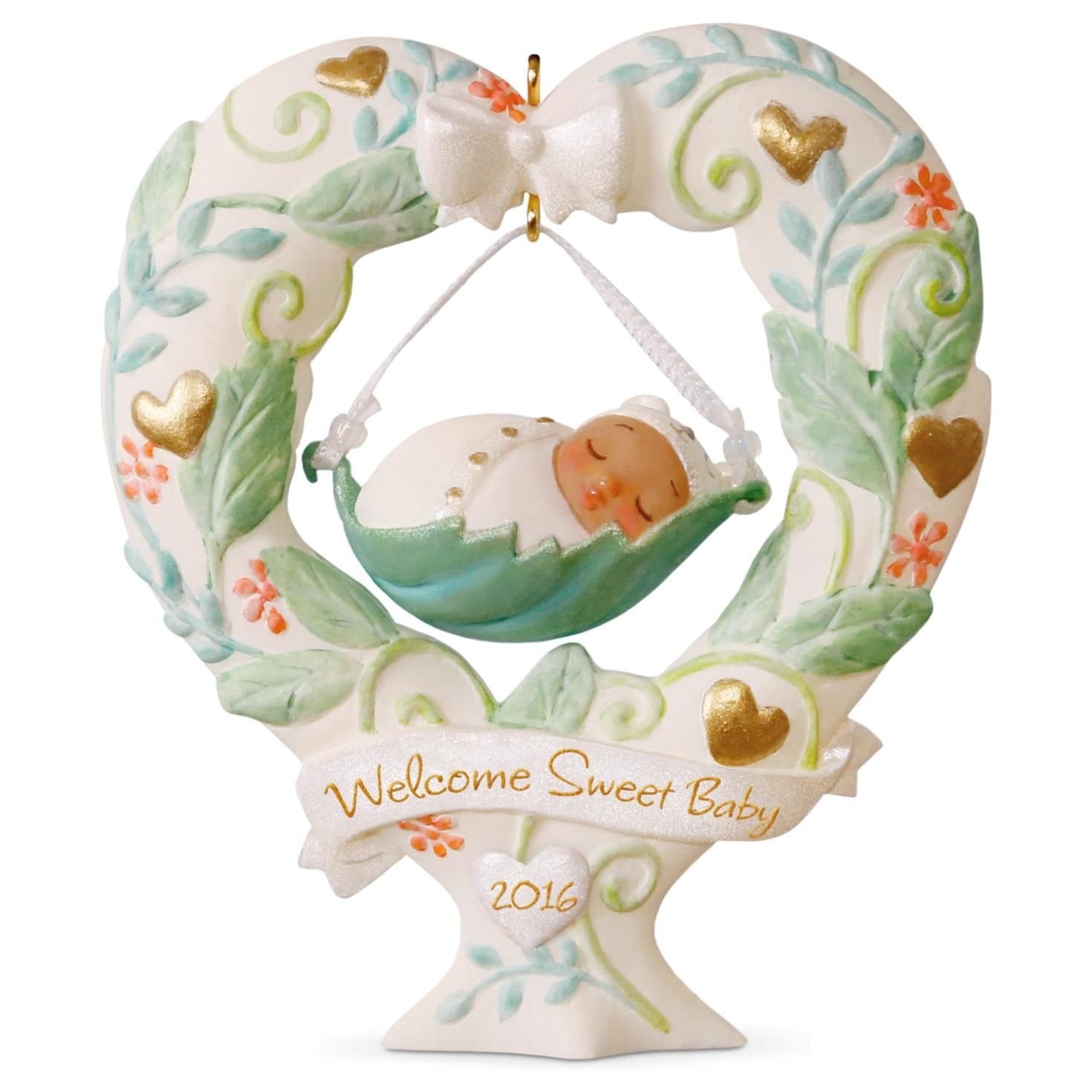 Hallmark Keepsake Ornament Baby's 1st Christmas Heart Shaped Swing 2016