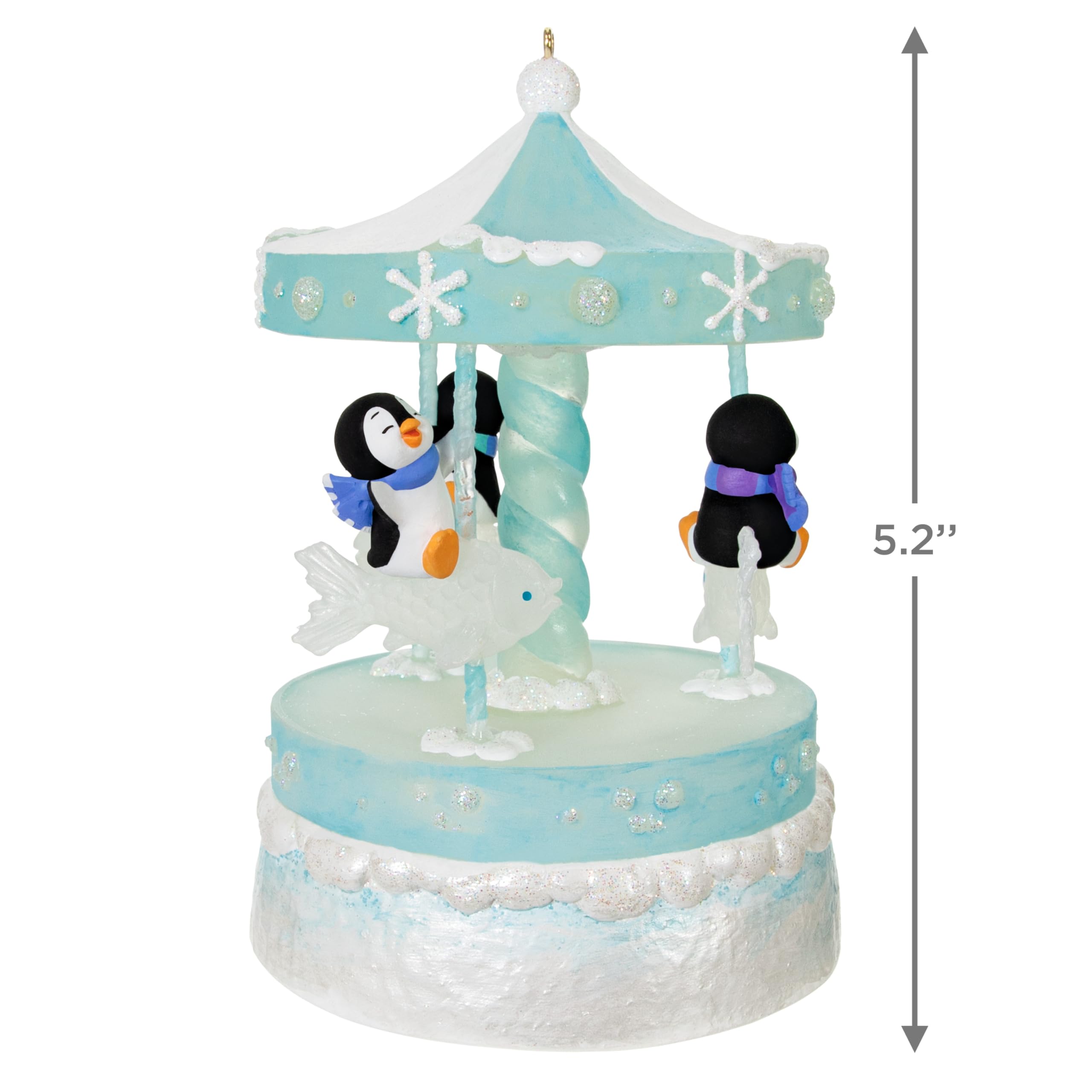 Hallmark Keepsake Christmas Ornament 2024, Playful Penguins on Carousel Musical With Light and Motion, Family Gifts