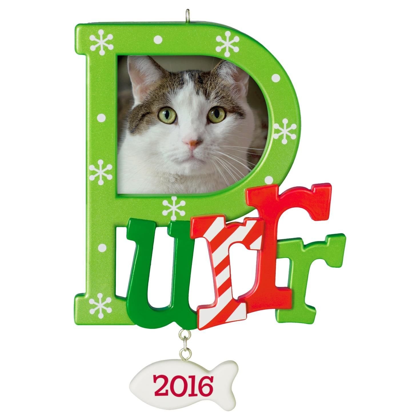 Hallmark Keepsake 2016 "Cat Purr Dated Picture Frame Holiday Ornament