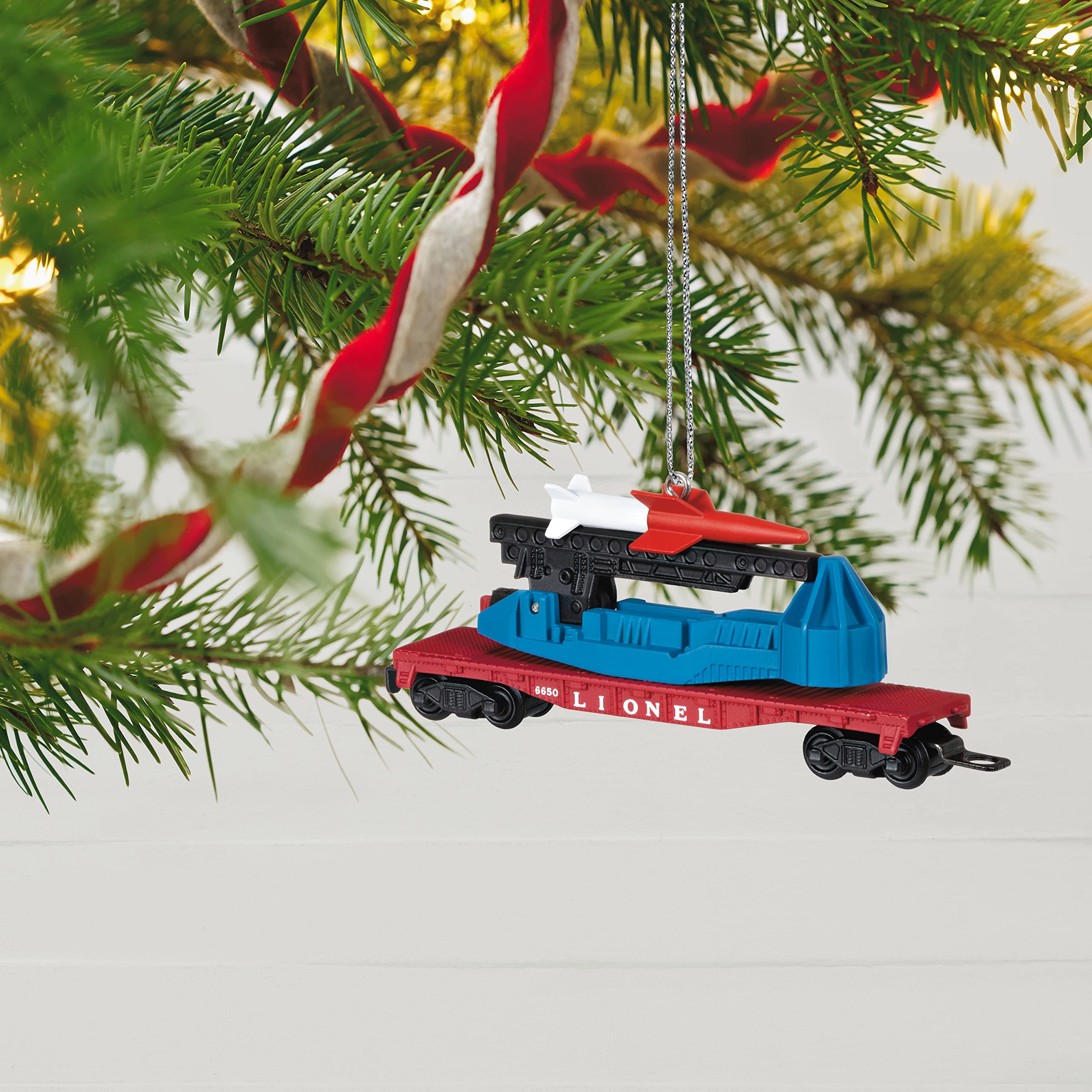 Hallmark Keepsake Christmas Ornament 2022, Lionel 6650 Missile Car, Metal Train Ornament