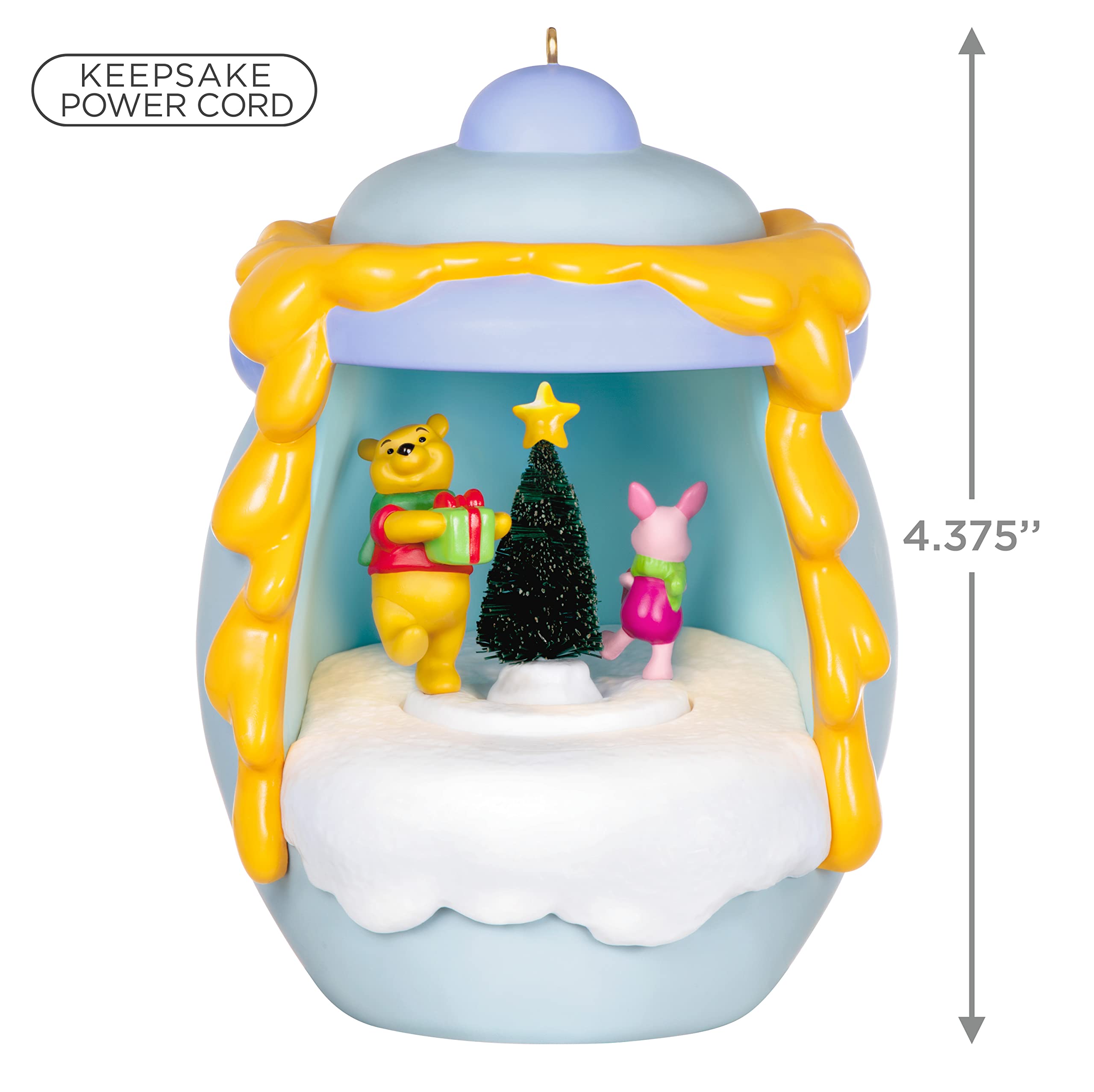 Hallmark Keepsake Plastic Christmas Ornament 2022, Disney Winnie The Pooh A Smallish Gift, Light and Motion