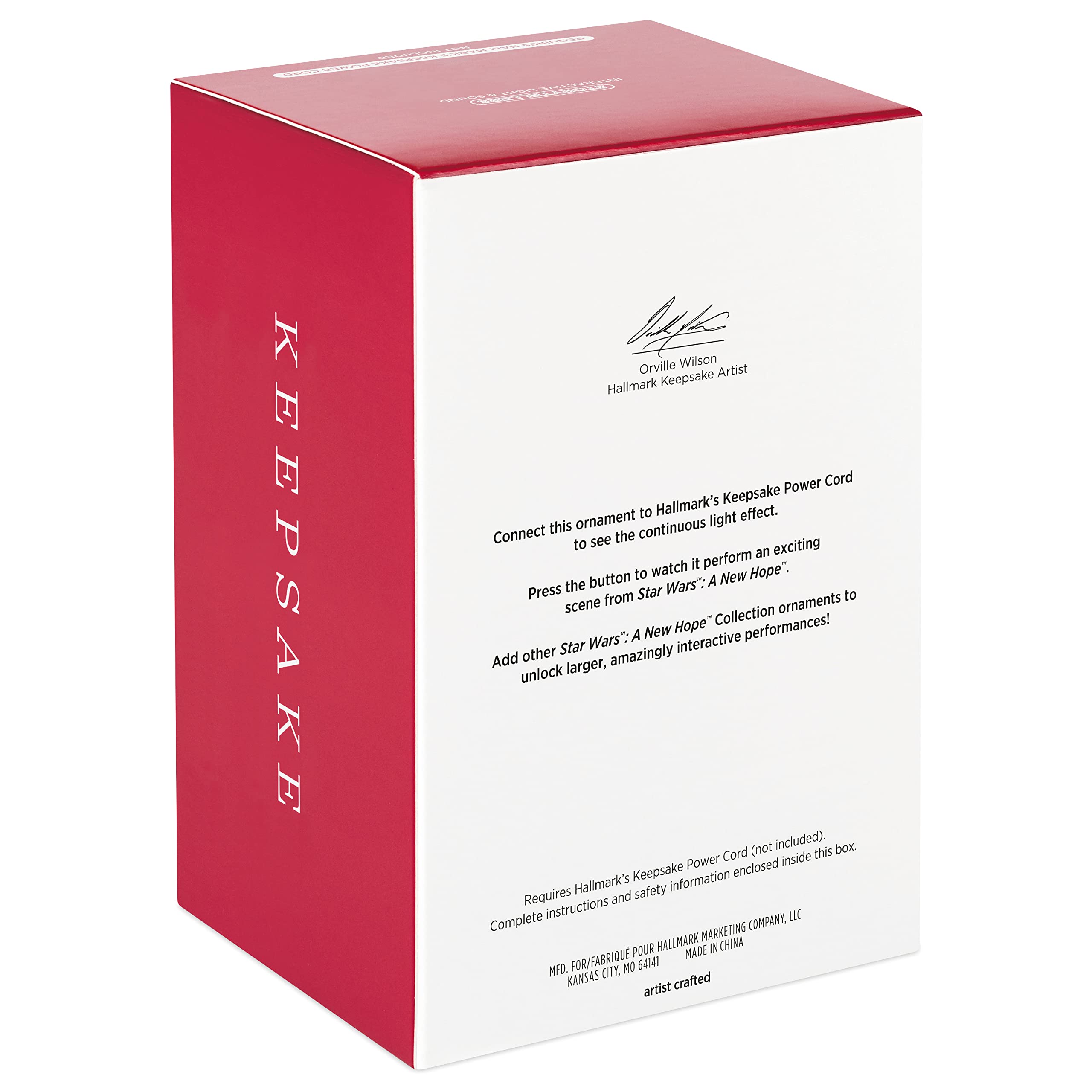 Hallmark Keepsake Christmas Ornament 2022, Star Wars: A New Hope Collection C-3PO and R2-D2, Storytellers Light and Sound (3999QXI7923)