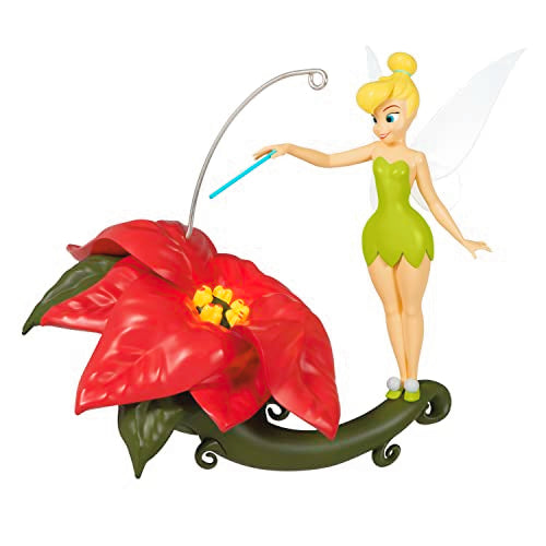 Hallmark Keepsake Christmas Ornament 2023, Disney Tinker Bell Pixie-Dusted Poinsettia, Gifts for Disney Fans