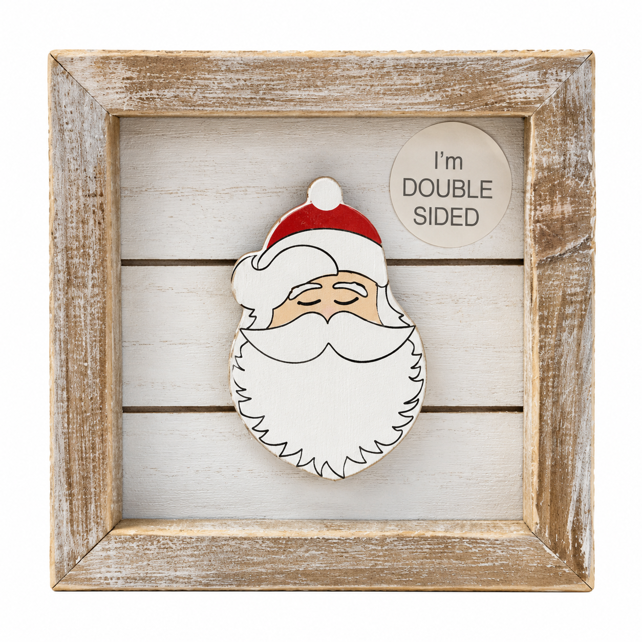 Adams & Co. 5x5 Double-Sided Reversible Framed Santa Sign