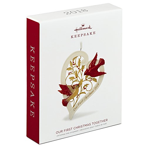 Hallmark Keepsake Christmas Ornament 2018 Year Dated, Our First Christmas Together Heart, Porcelain