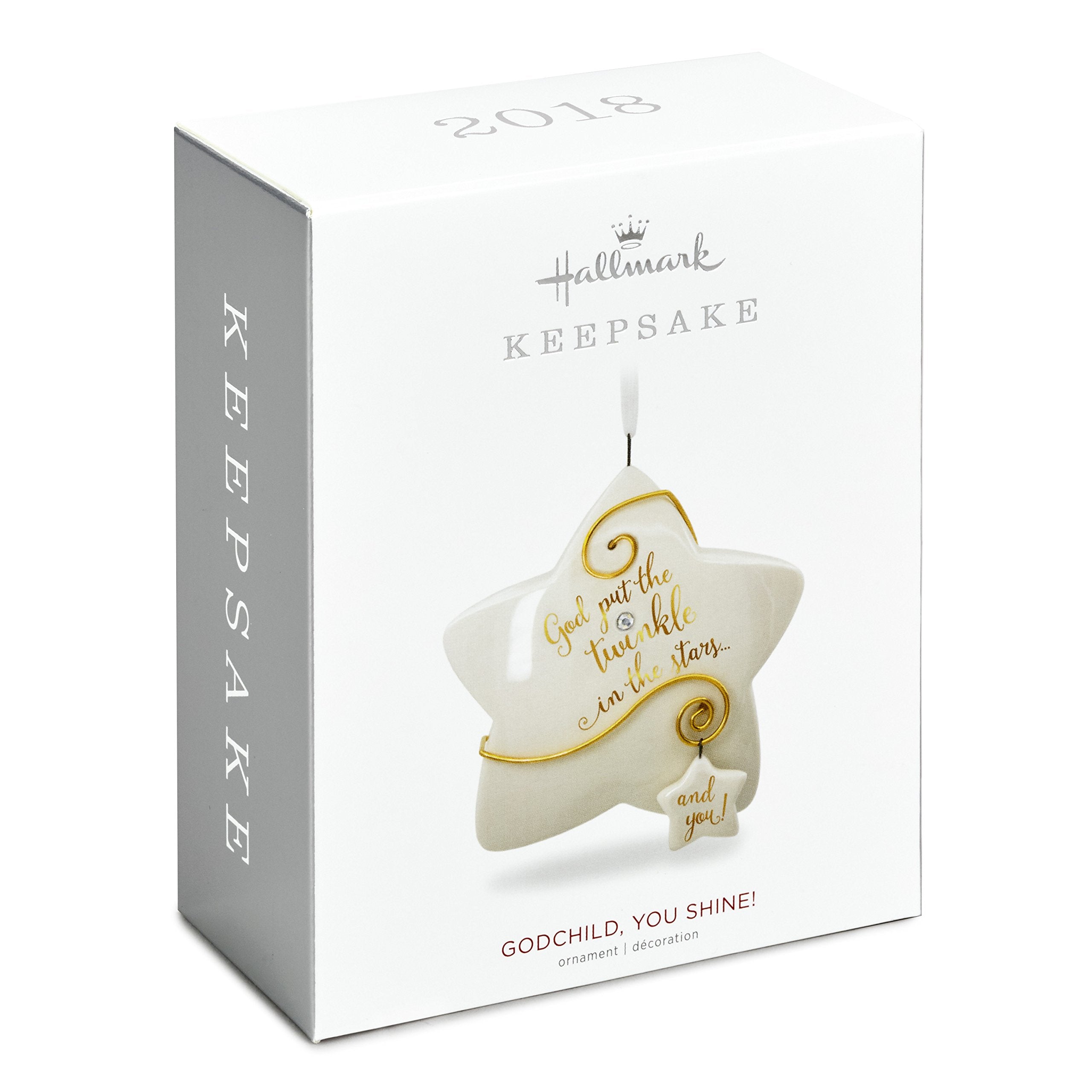 Hallmark Keepsake Christmas Ornament 2018 Year Dated Godchild Baptism You Shine Twinkle Star Porcelain