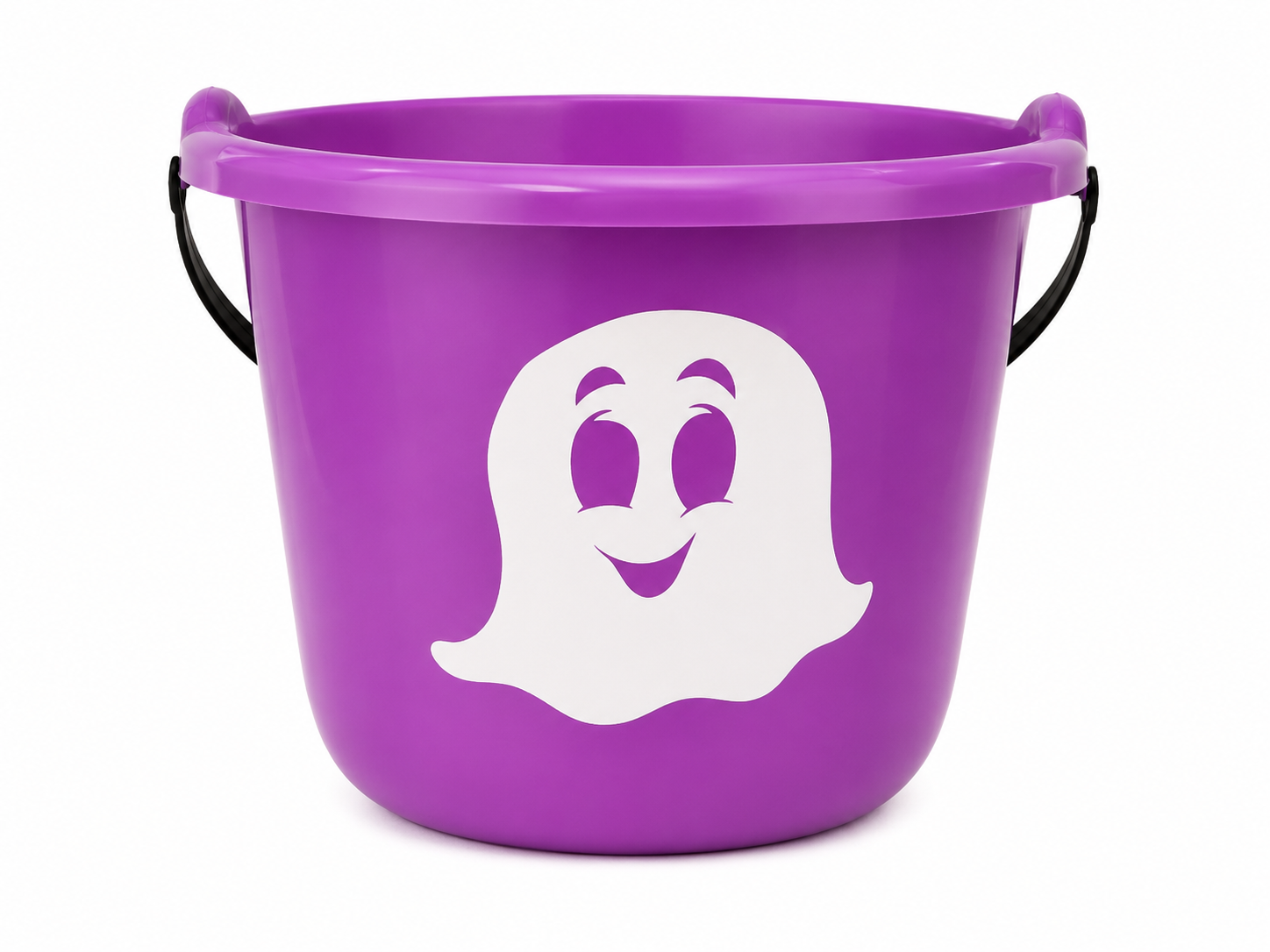 Halloween Ghost Trick-or-Treat Candy Bucket, Purple Plastic Treat Pail