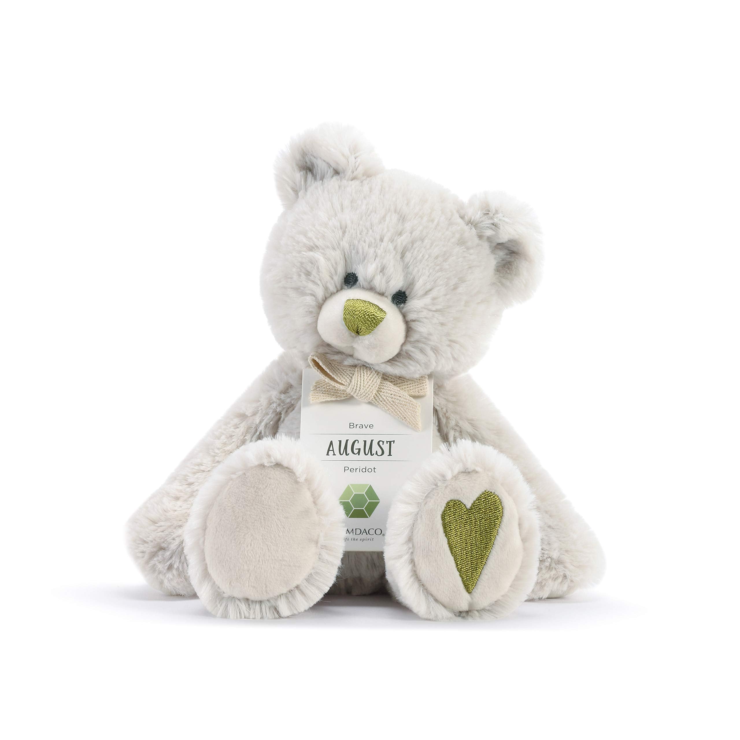 DEMDACO Brave Green Peridot Color August Birthstone 8.5 inch Children's Plush Stuffed Animal Toy