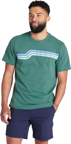 XL Life is Good Men's Retro Desert Sunburst Mountain Graphic Crusher T-Shirt (Forest Green, Size XL)