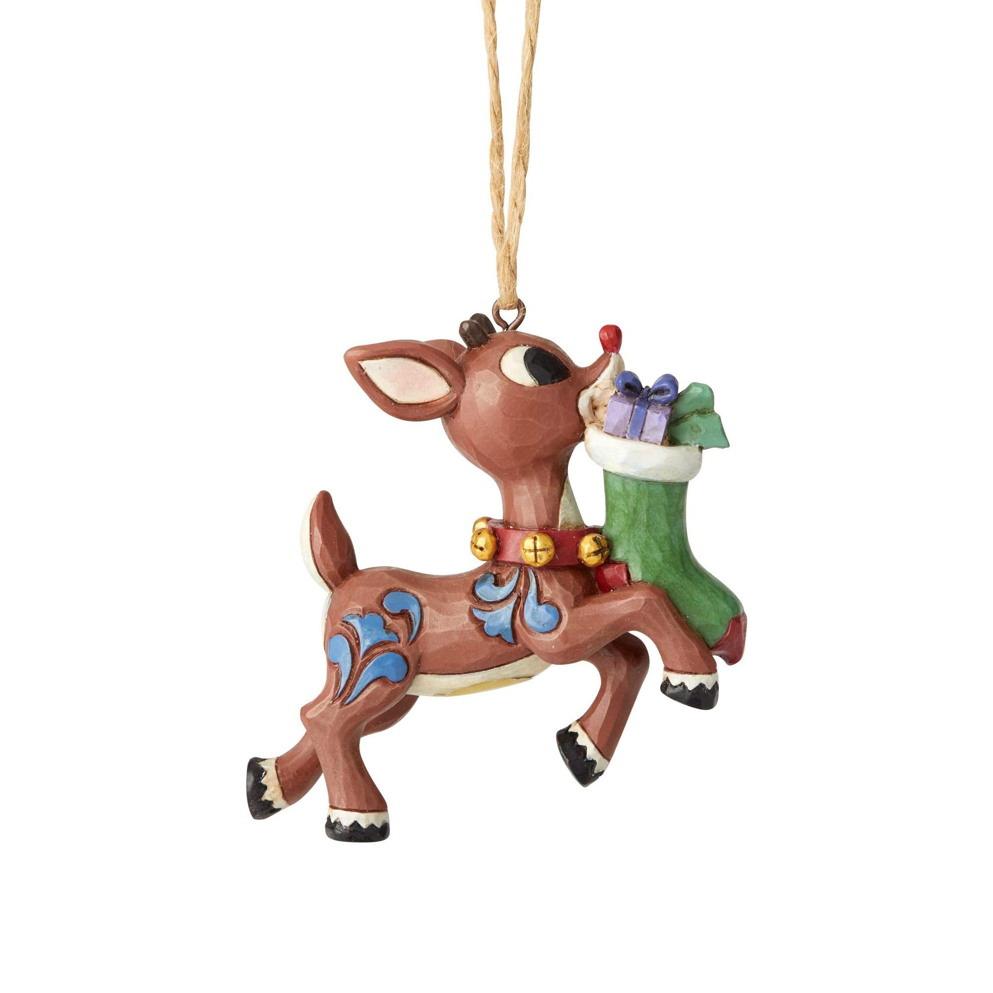 Enesco Rudolph Traditions by Jim Shore 2019 Stocking Hanging Ornament, 3.3 Inch, Multicolor