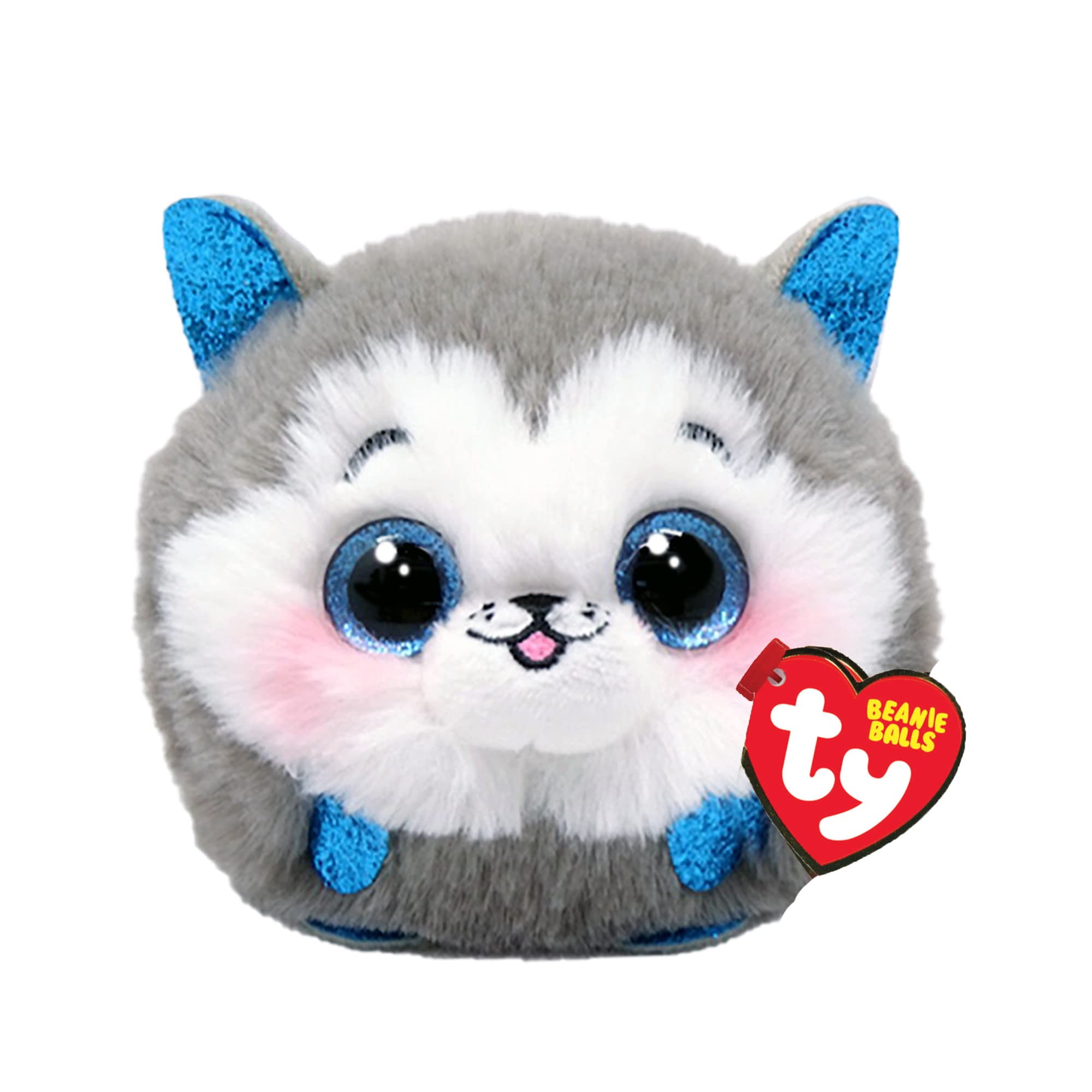 Ty Beanie Balls Slush the Husky Dog Round Plush
