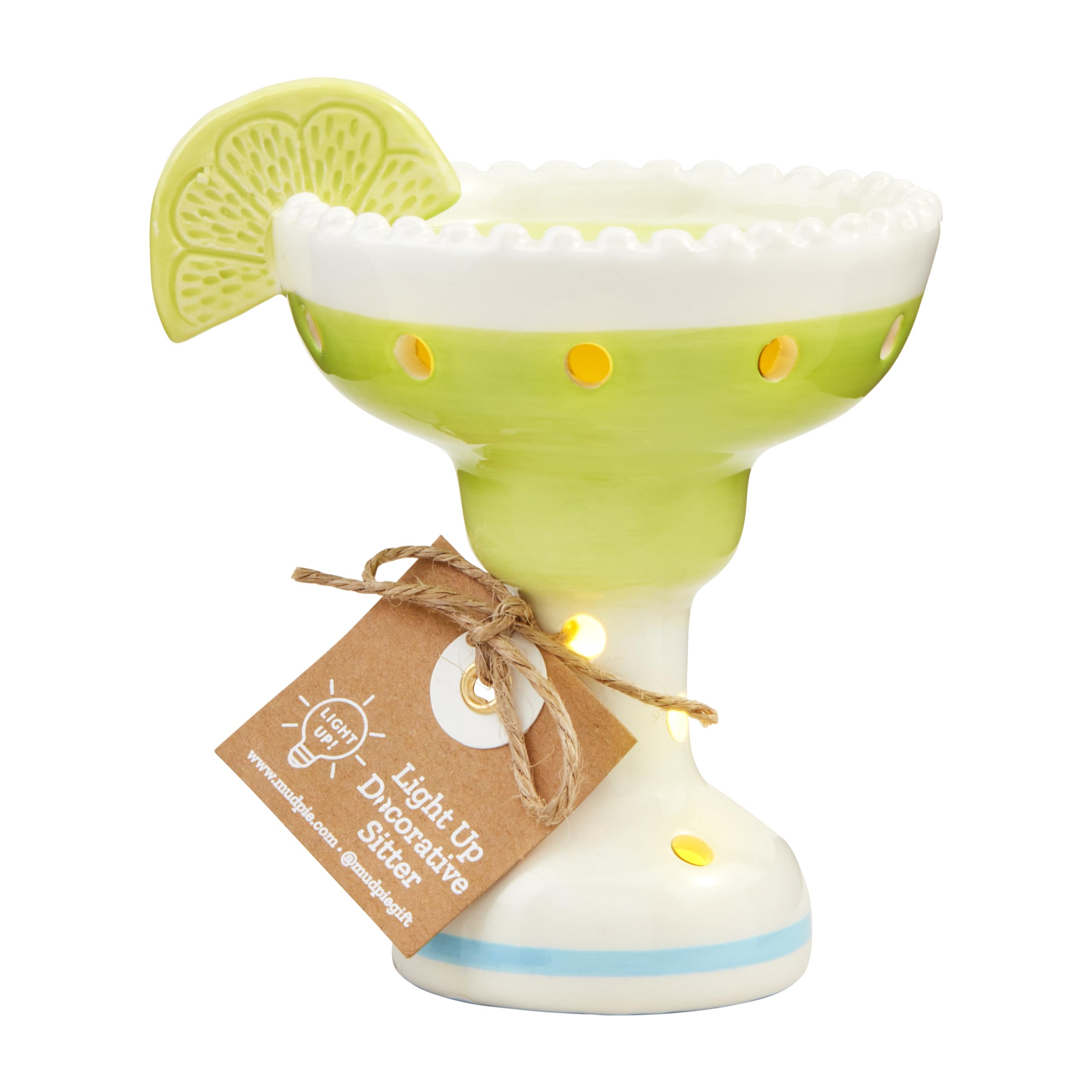 Mud Pie Light Up Margarita Sitter, Green