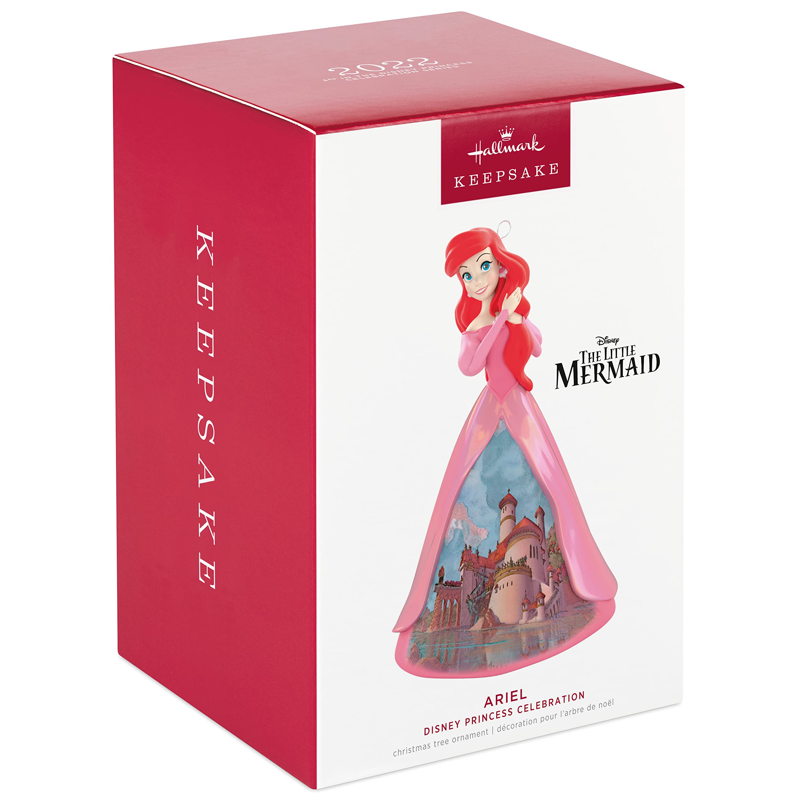 Hallmark Keepsake Christmas Ornament 2022, Disney Princess Celebration Ariel, Porcelain