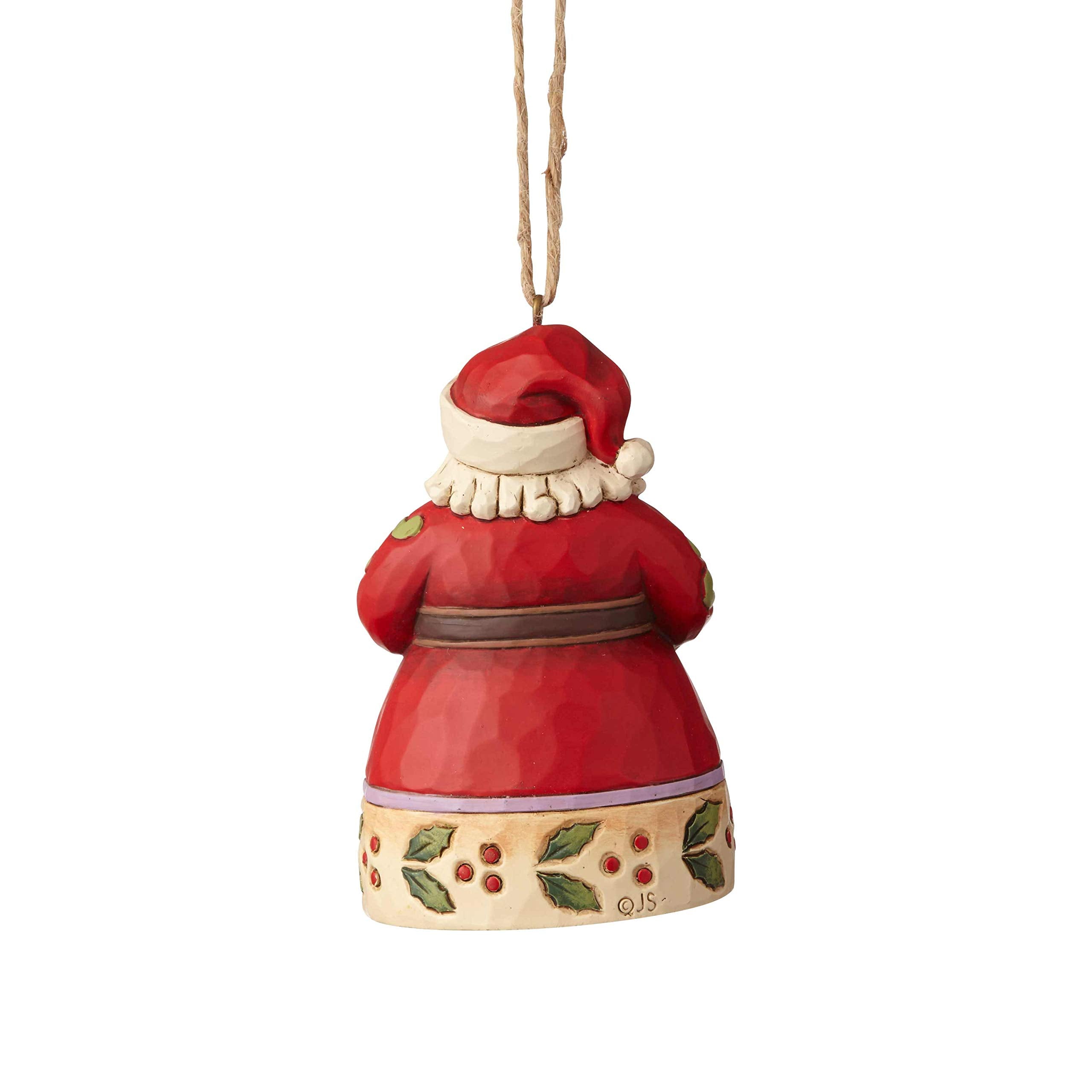 Enesco Jim Shore Heartwood Creek Mini Santa with Teapot Hanging Ornament, 3.75", Multicolor