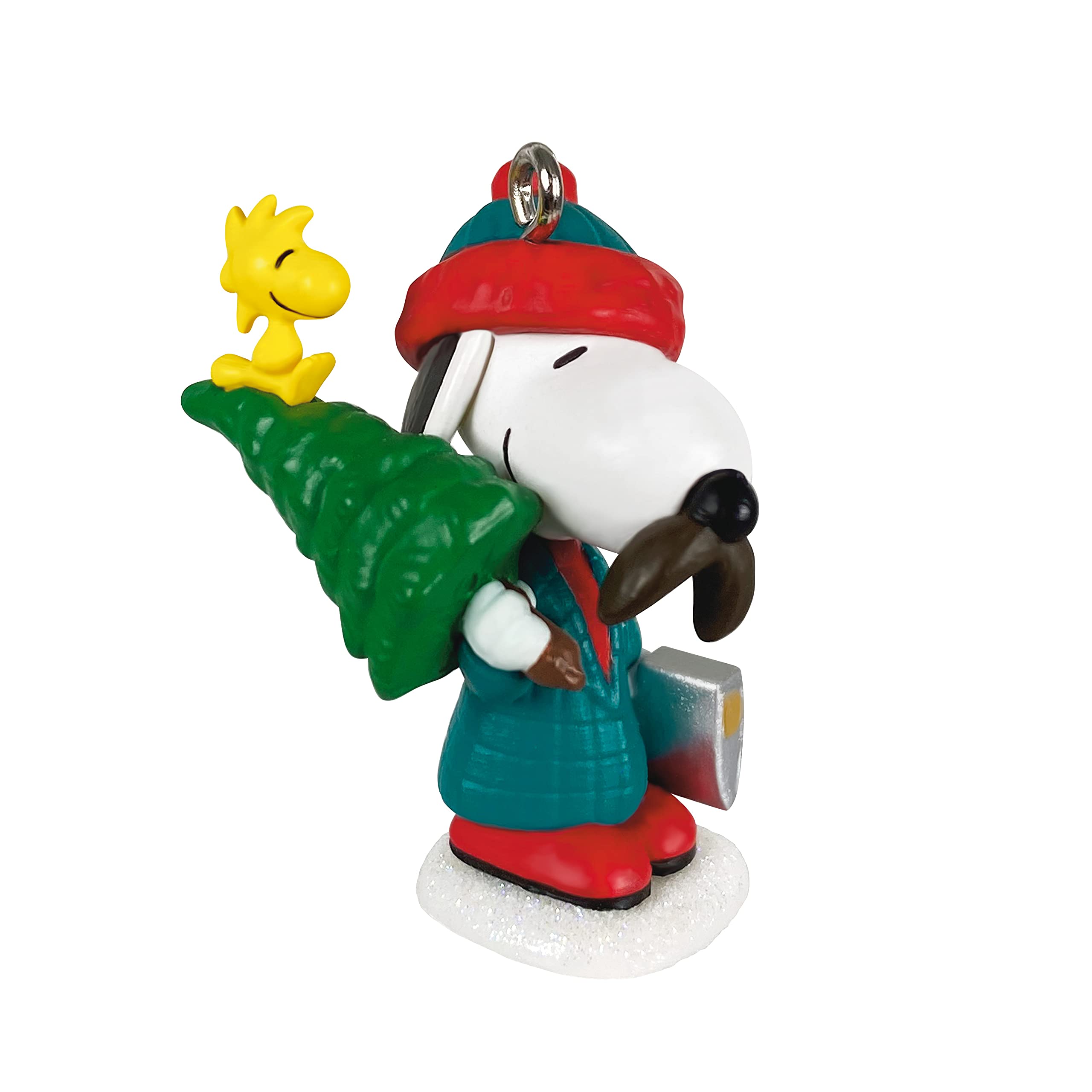 Hallmark Keepsake 1.26" Miniature Christmas Ornament 2021, Peanuts Winter Fun with Snoopy, Mini