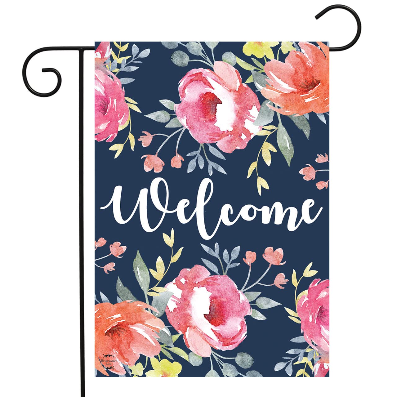 Watercolor Floral Spring Garden Flag Welcome Flowers