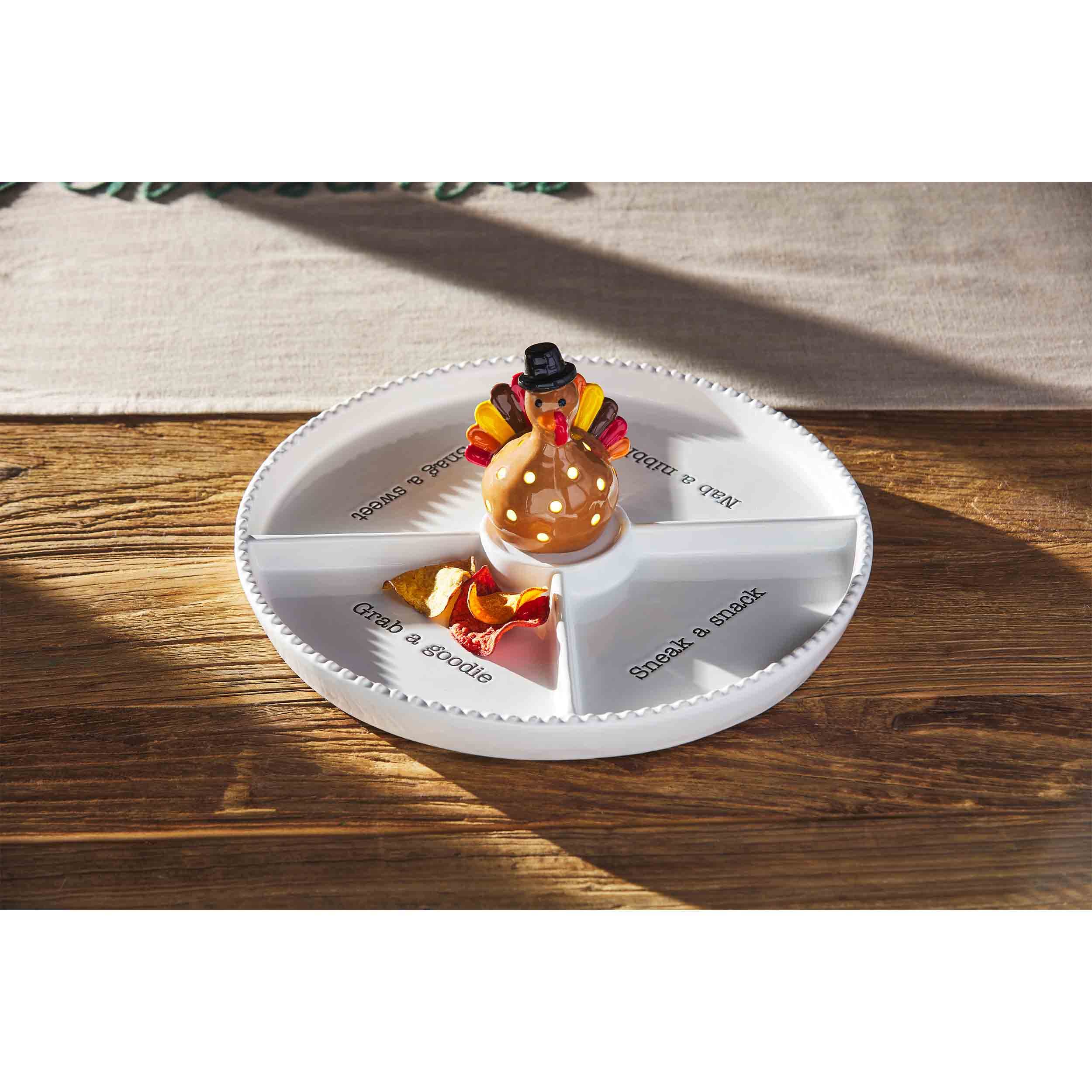 Mud Pie Circa Divided Tray, White, 12 1/4" dia | Base for Interchangable Platter Inserts