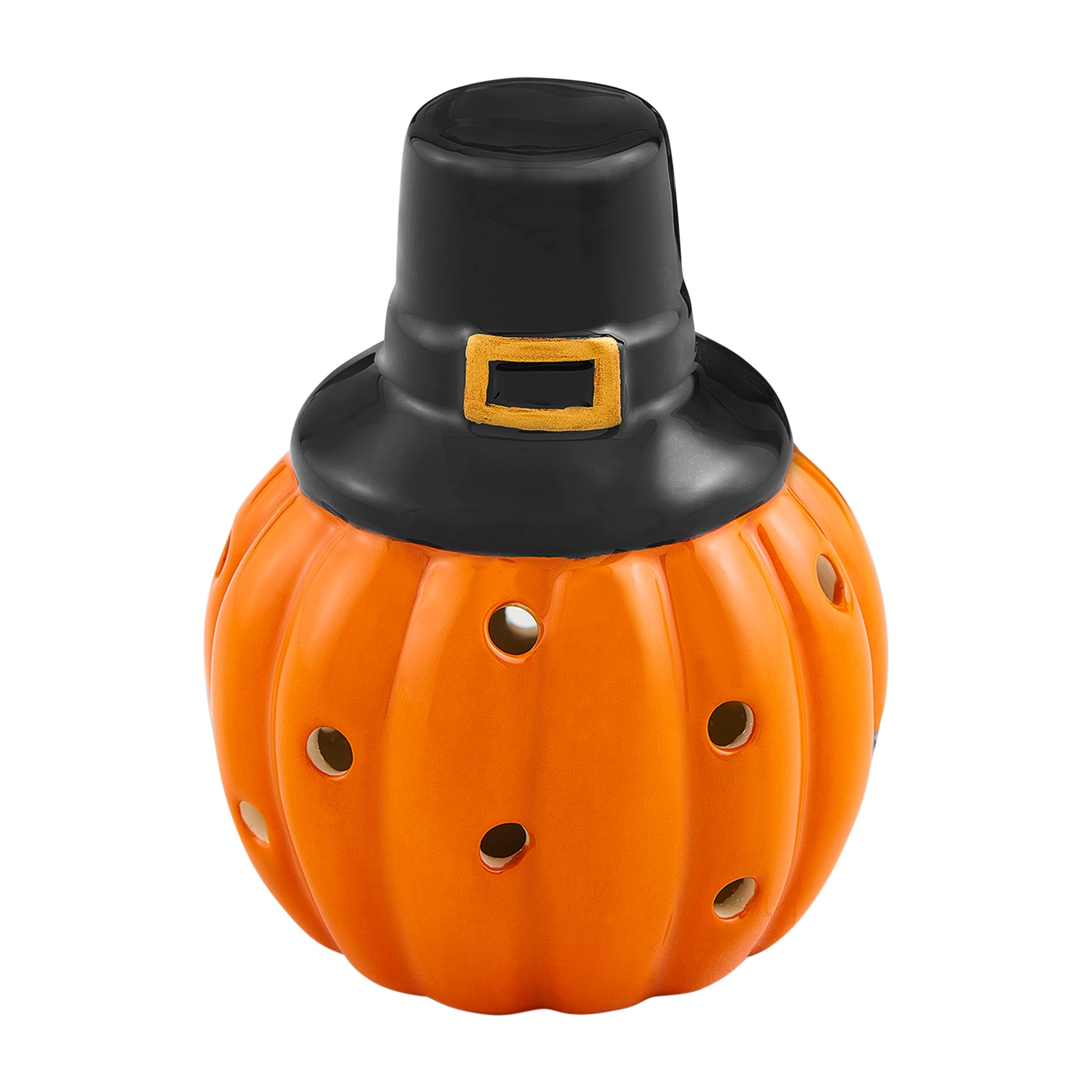 Mud Pie Pumpkin Hat Light Up Table SITTERS, Orange