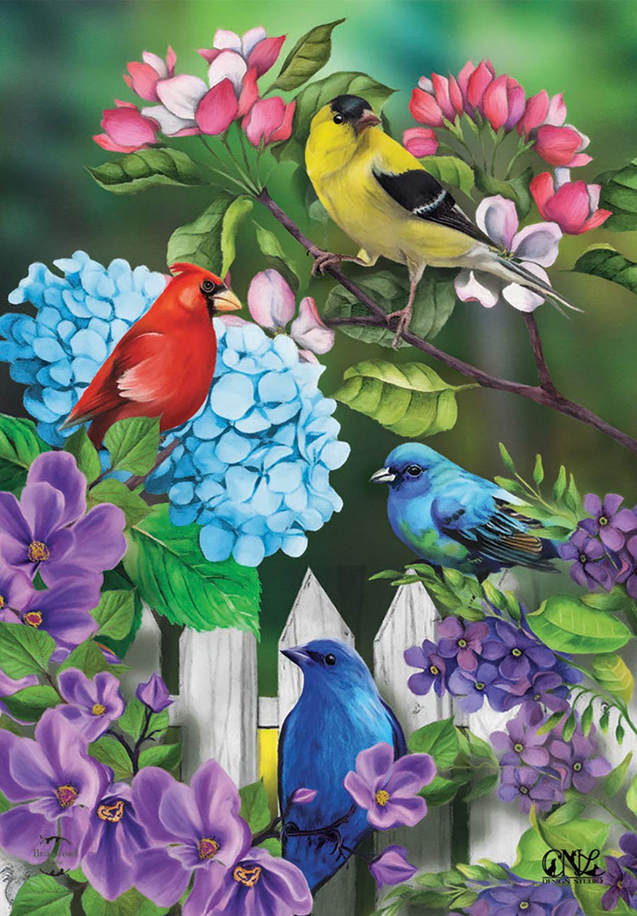 Feathered Friends Spring Garden Flag