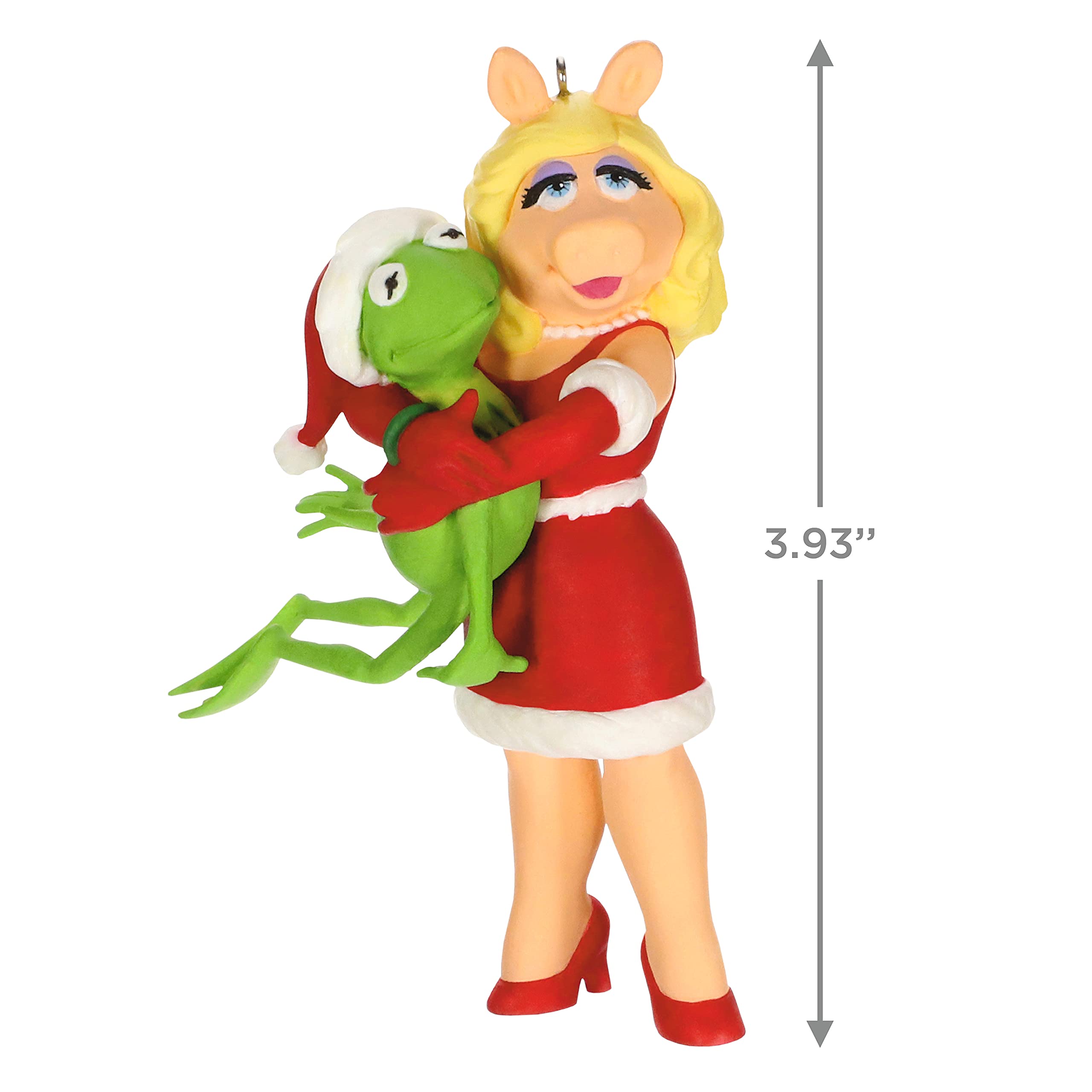 Hallmark Keepsake Christmas Ornament,Plastic 2021, The Muppets Kermit and Miss Piggy Kermit's Holiday Hug