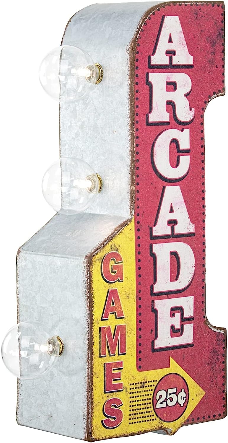 Babe Cave Vintage Inspired Double-Sided Marquee LED Sign Retro Wall Decor for the Home, Game Room, Bar, Man Cave, She Shed, or Bedroom (12" x 5.25")