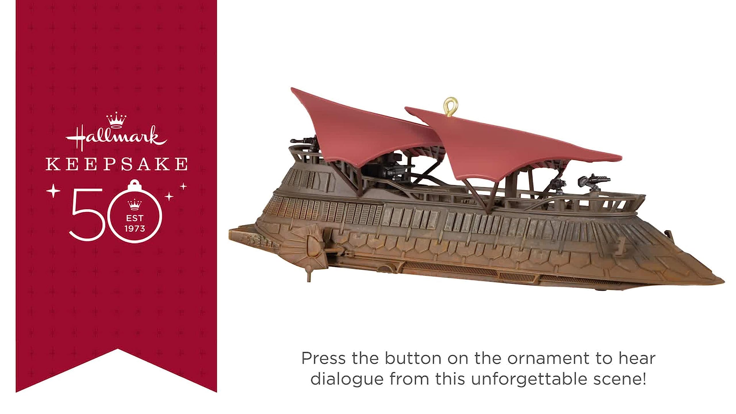Hallmark Keepsake Christmas Ornament 2023, Star Wars: Return of The Jedi Jabba's Sail Barge, The Khetanna with Sound, Gifts for Star Wars Fans