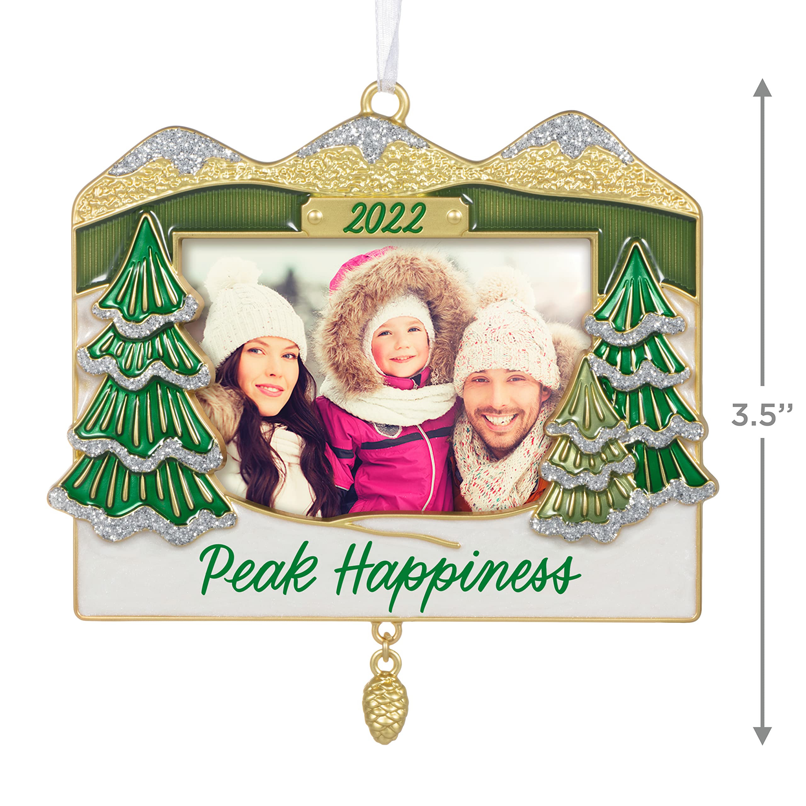 Hallmark Keepsake Christmas Ornament 2022, Peak Happiness Picture Frame, Metal